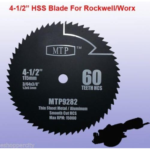 Pack Of 4 Assorted Metal/Wood 4-1/2"" 4.5 Inch Circular Saw Blade For Rockwell Compact Rk3441K , Worx Wx429L Rw9281 Rw9282 Rw9283