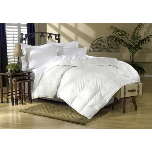 4 Piece Luxurious 1200 Thread Count Cal King Size Siberian Goose Down Comforter Set 100% Egyptian Cotton, White Stripe Color, 1200 Tc - 750Fp - 50Oz.