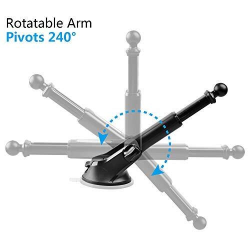 Gps Suction Cup Mount For Garmin [Quick Extension Arm], Replacement Gps Dash Ball Mount Dashboard Windshield Car Holder For Garmin Nuvi Dezl Drive Drivesmart Zumo Driveassist Driveluxe Streetpilot Rv