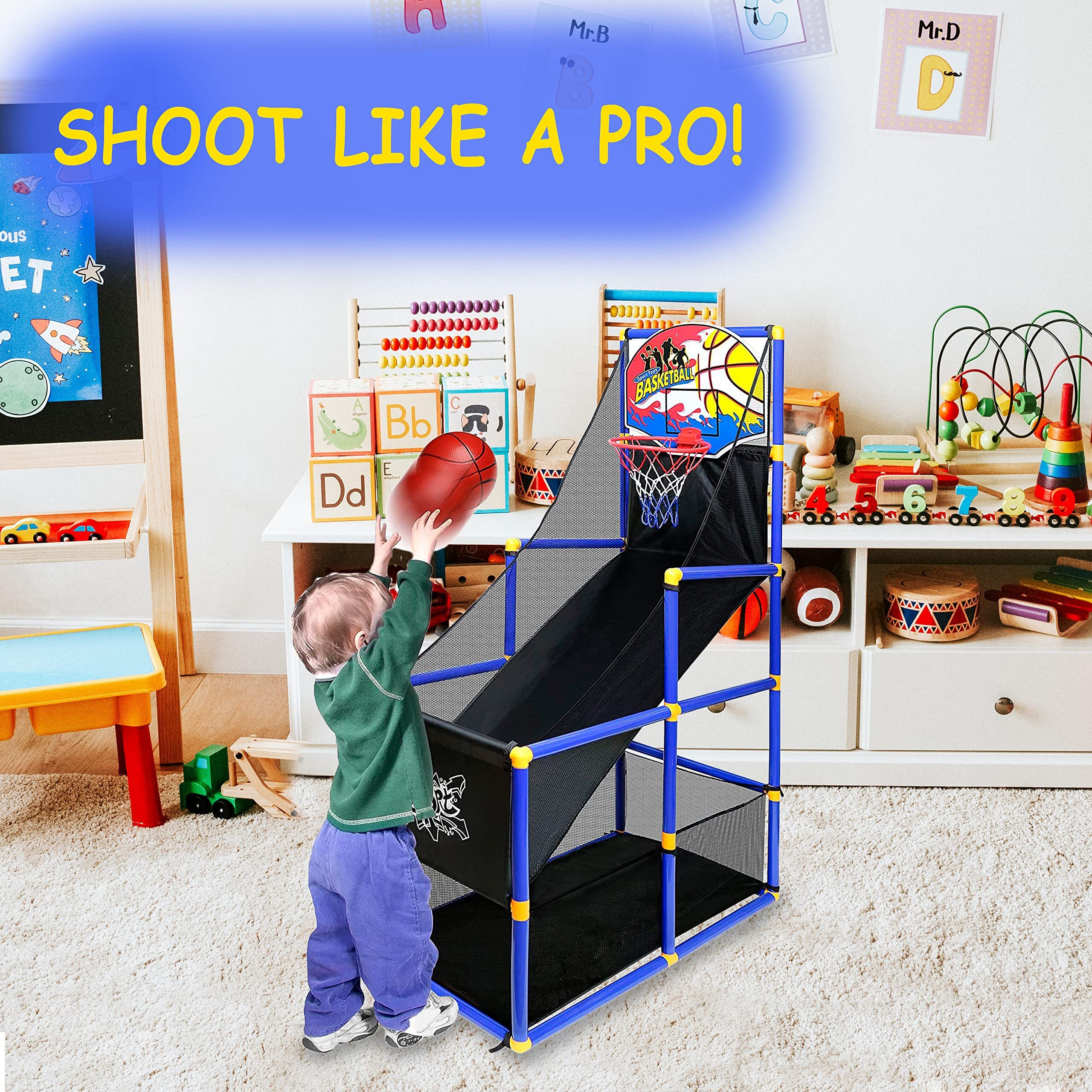 Kiddie Play Toy Basketball Hoop Arcade Game Indoor Sports Toys For Kids