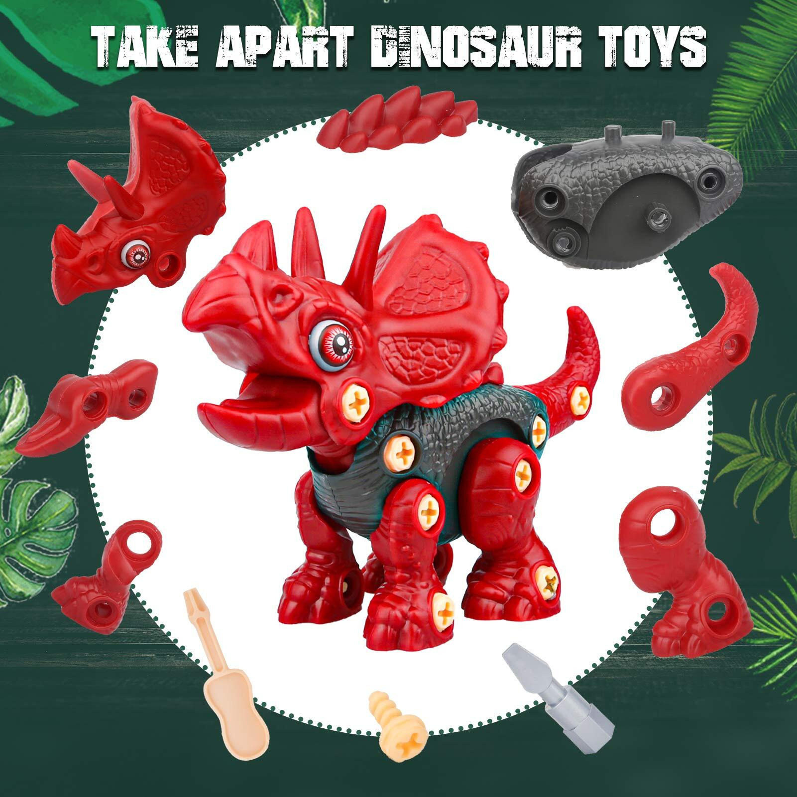 Sanlebi Toy For 4 5 6 7 Year Old Boys Take Apart Dinosaur Toys For Kids Building Toy Set With Electric Drill Construction Engineering Play Kit Stem Learning For Boys Girls Age 3 4 5 Year Old