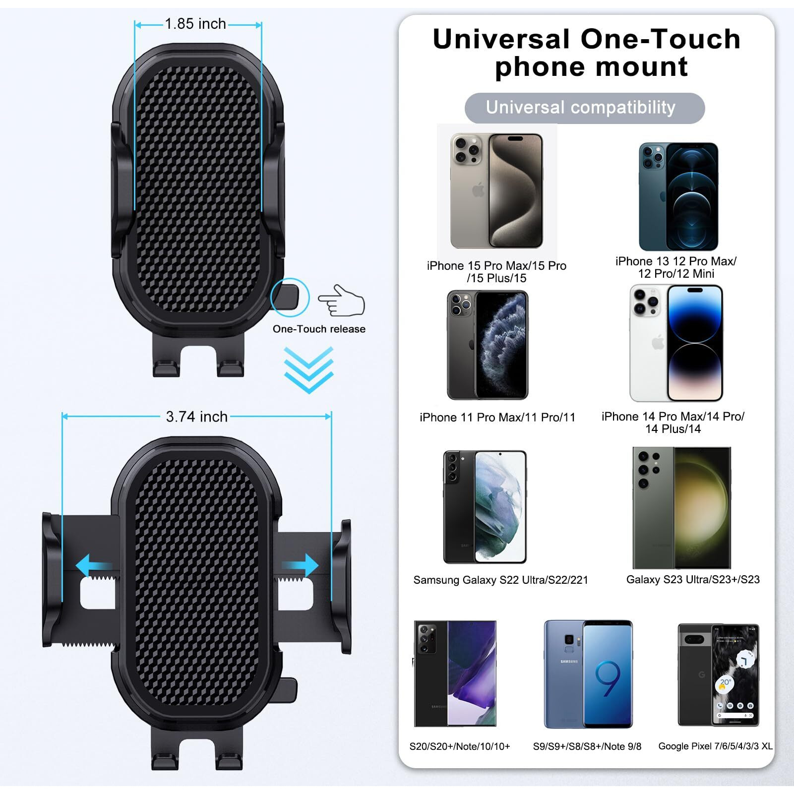 Lopnord Car Phone Holder Mount Cup Holder, Phone Mount For Car Compatible With Iphone 14 13 Pro Max/Samsung Galaxy S23 S22 Ultra/S21/S20, Cell Phone Holder Car Flexible Gooseneck Phone Holder For Car