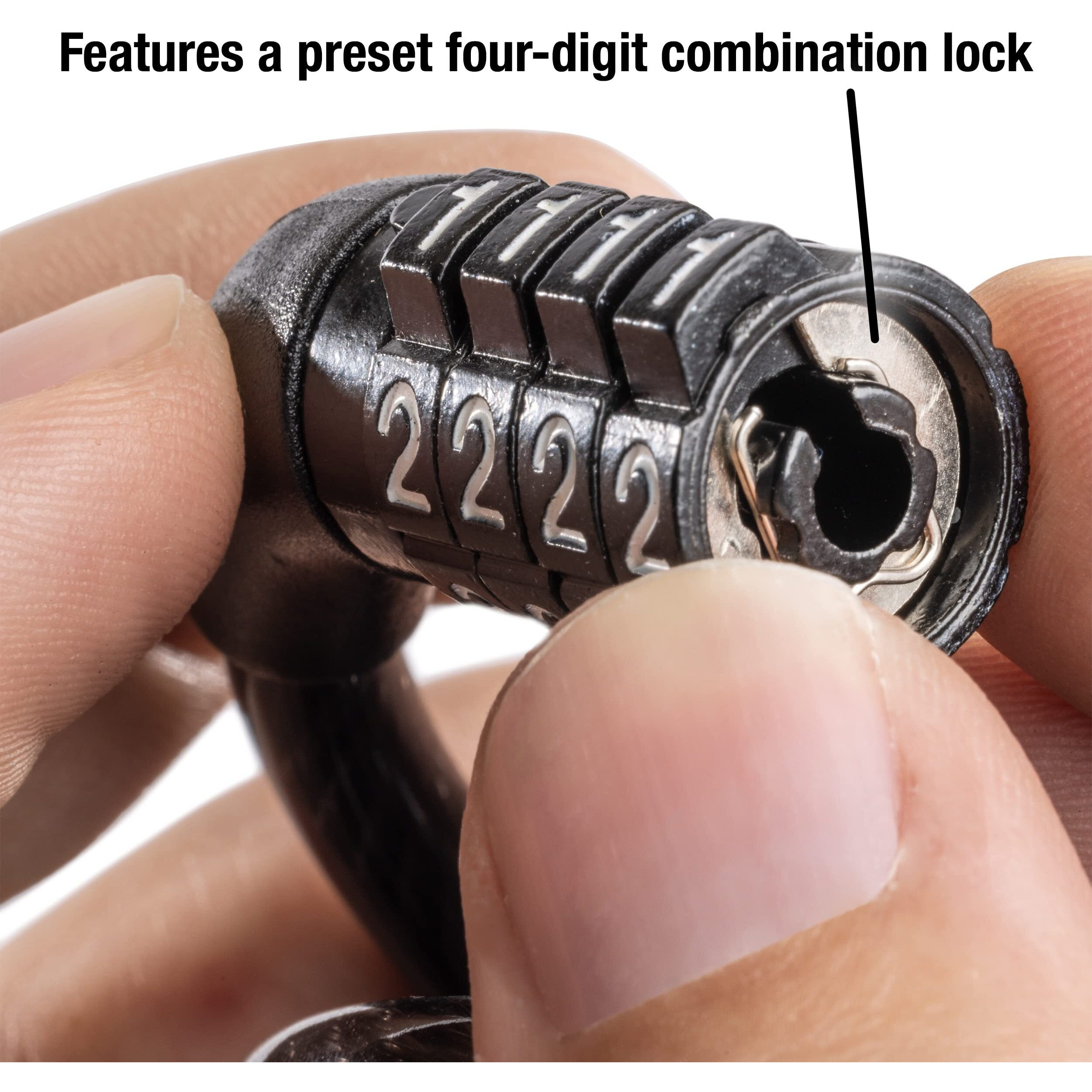 Master Lock Bike Lock Cable With Combination Black, 8143D