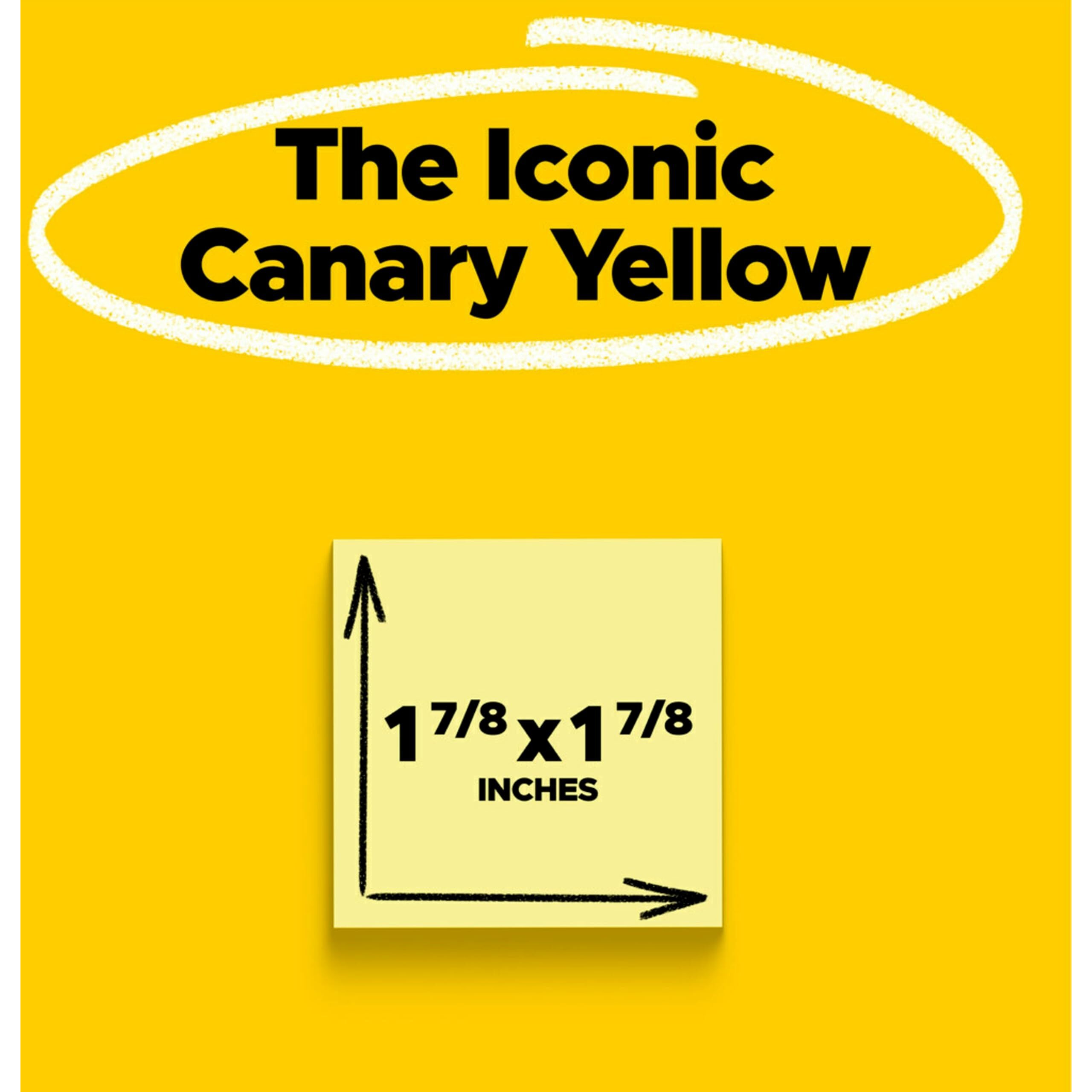 Post-It Super Sticky Notes, 10 Sticky Note Pads, 1.875 X 1.875 In., School Supplies, Office Products, Sticky Notes For Vertical Surfaces, Monitors, Walls And Windows, Canary Yellow