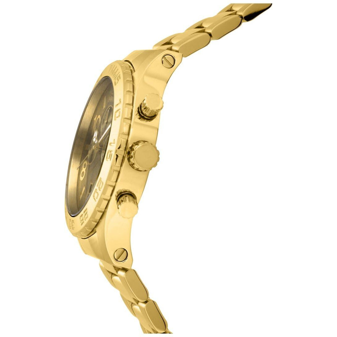 Invicta Men's 1270 Specialty Chronograph Gold Dial 18K Gold Ion-Plated Stainless Steel Watch
