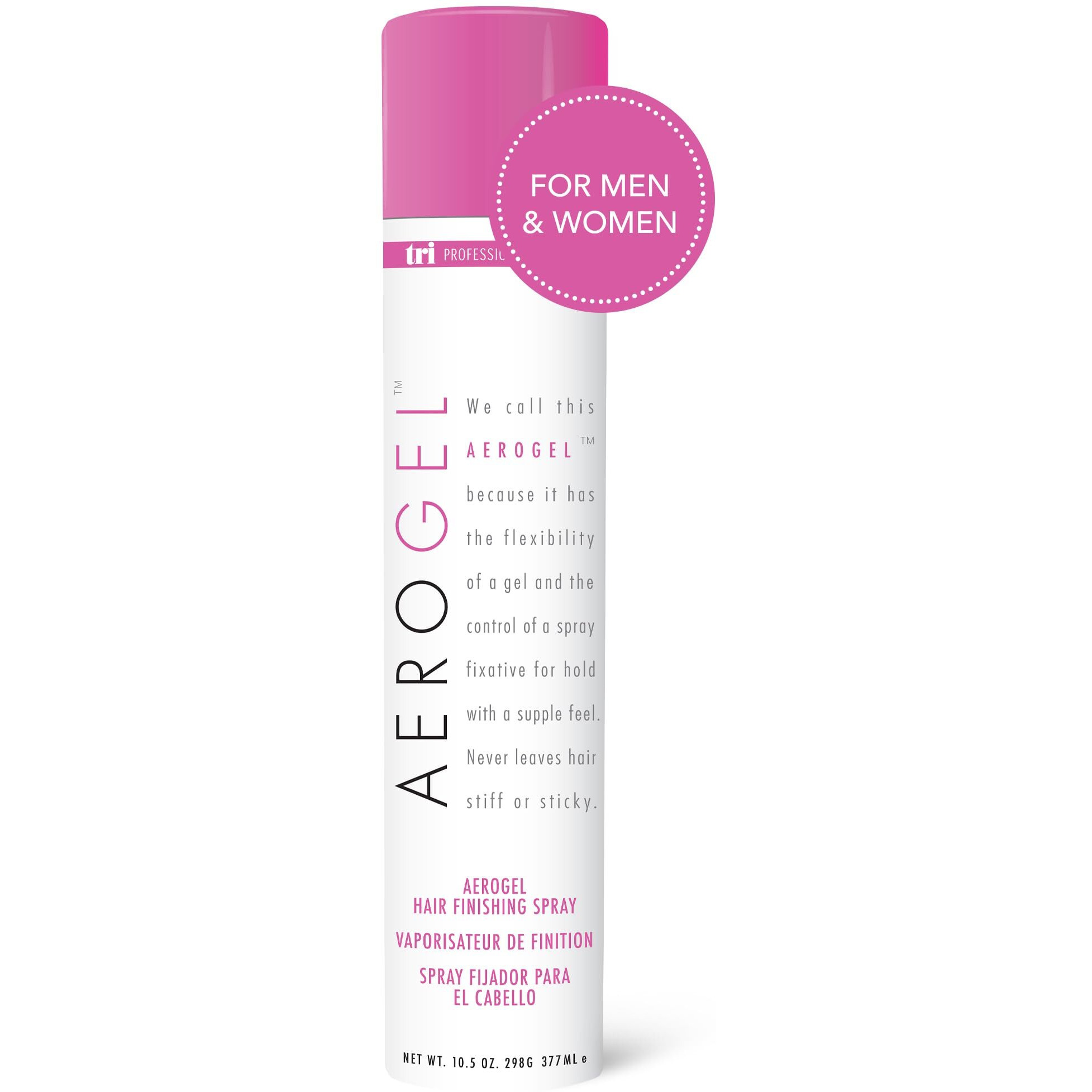 Tri Design Aerogel Hairspray - Non-Toxic Hair Finishing Spray For Styling, Volumizing And Holding Curly Hair With Flexible Hold - For Women And Men - Pack Of 1 (10.5 Oz)