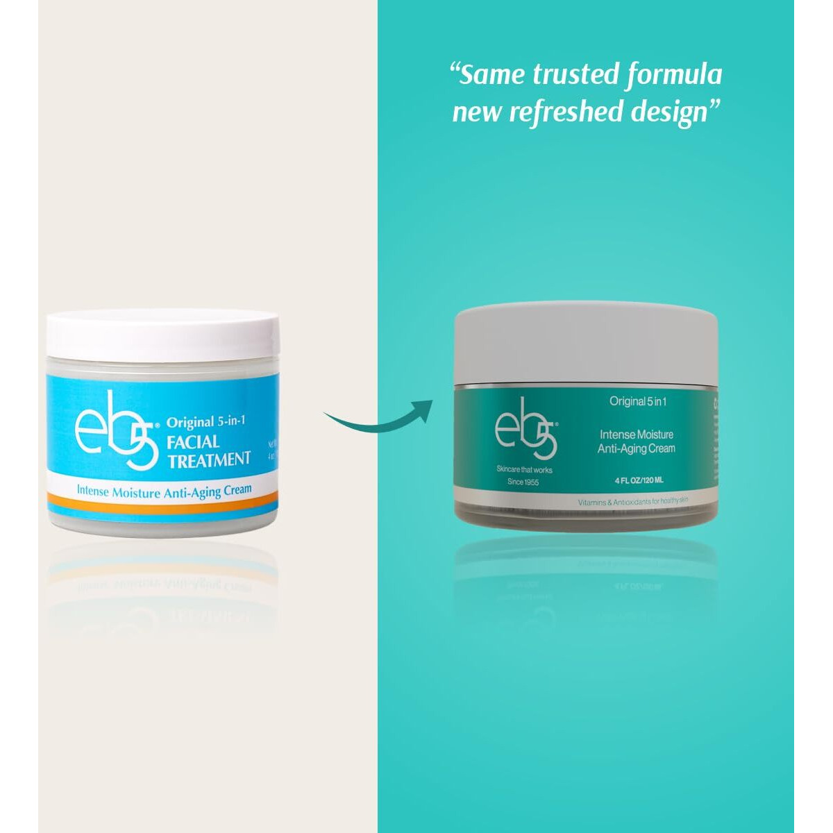 Eb5 Intense Moisture Anti Aging Moisturizer Face & Neck Cream- Tone Tighten Skin With Retinol, Fade Fine Lines & Wrinkles With Vitamin E, A & B5-1.7Oz.