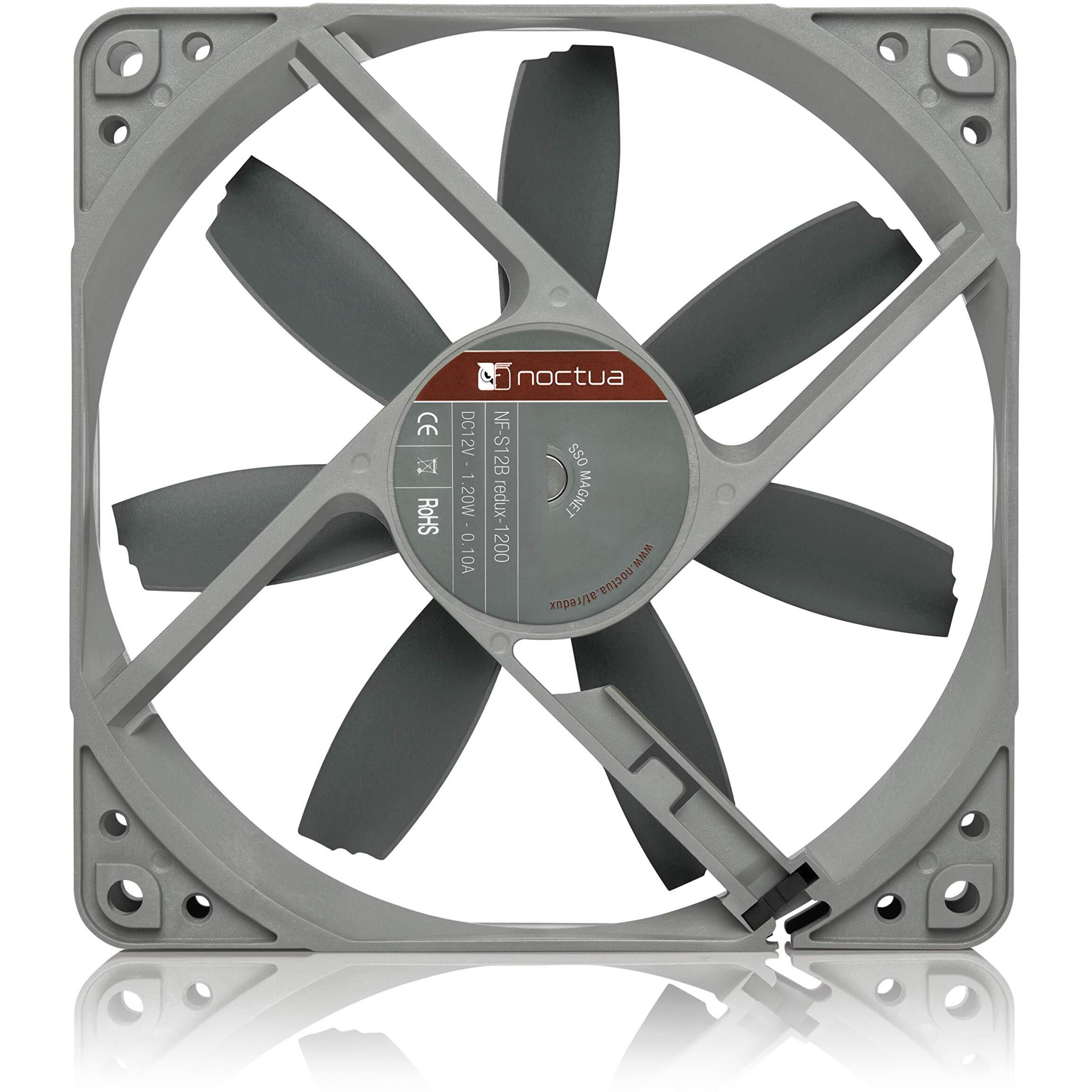 Noctua Nf-S12B Redux-1200, High Performance Cooling Fan, 3-Pin, 1200 Rpm (120Mm, Grey)