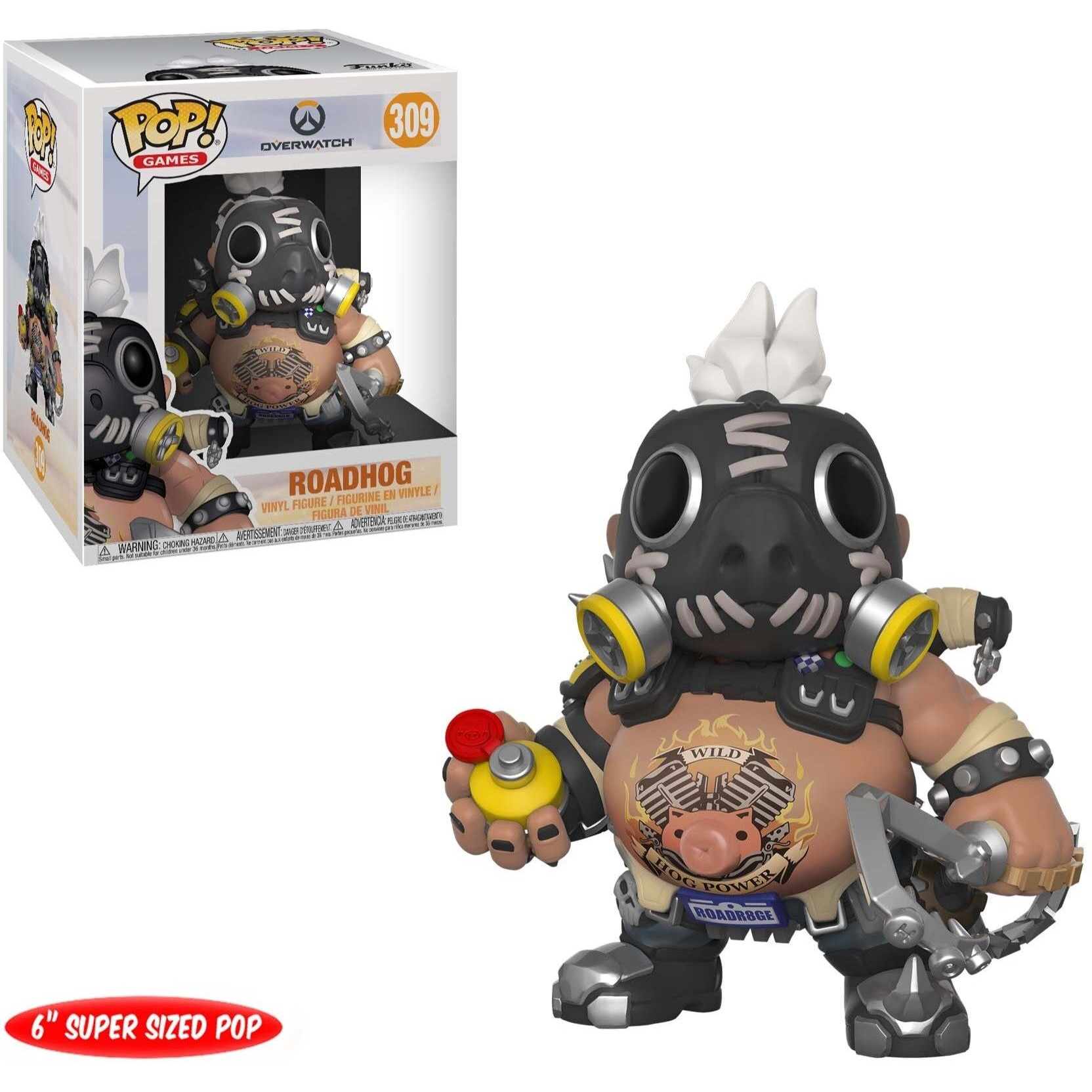 Funko Pop Games Overwatch-6    Road Hog 6    Roadhog, Multicolor