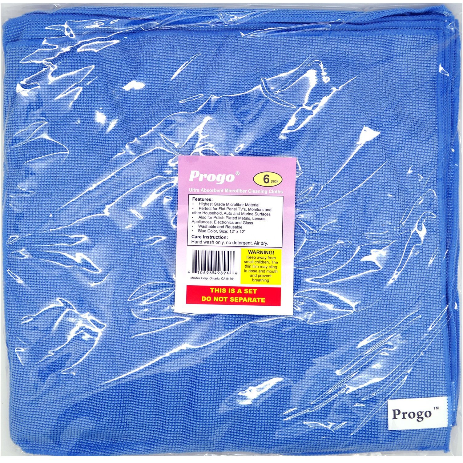 Progo Microfiber Cleaning Cloths For Lcd/Led Tv, Laptop Computer Screen, Iphone, Ipad And More. (6 Pack)