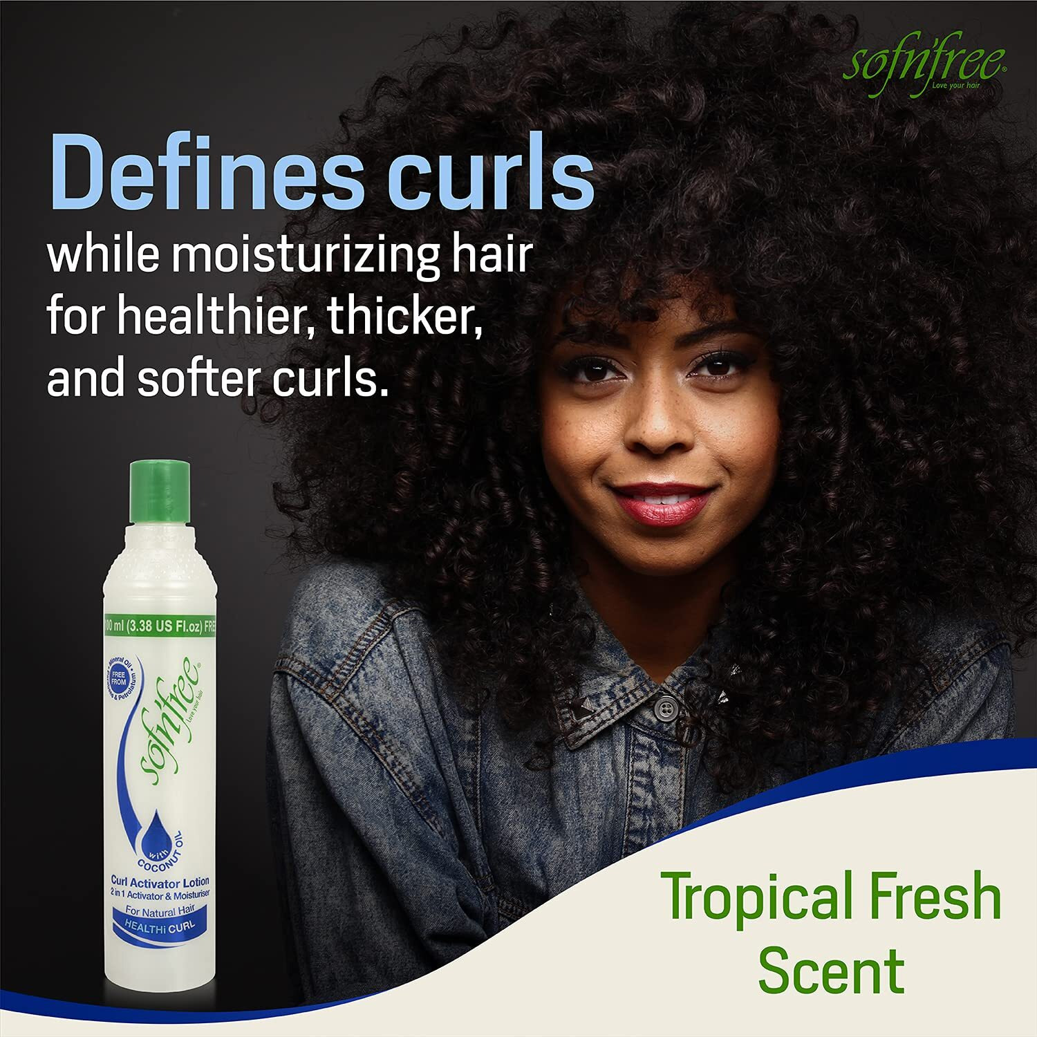 Sofnfree Moisturizer & Curl Activator For Natural Hair, Soft Curls, And Waves 11.83 Fl Oz / 350Ml