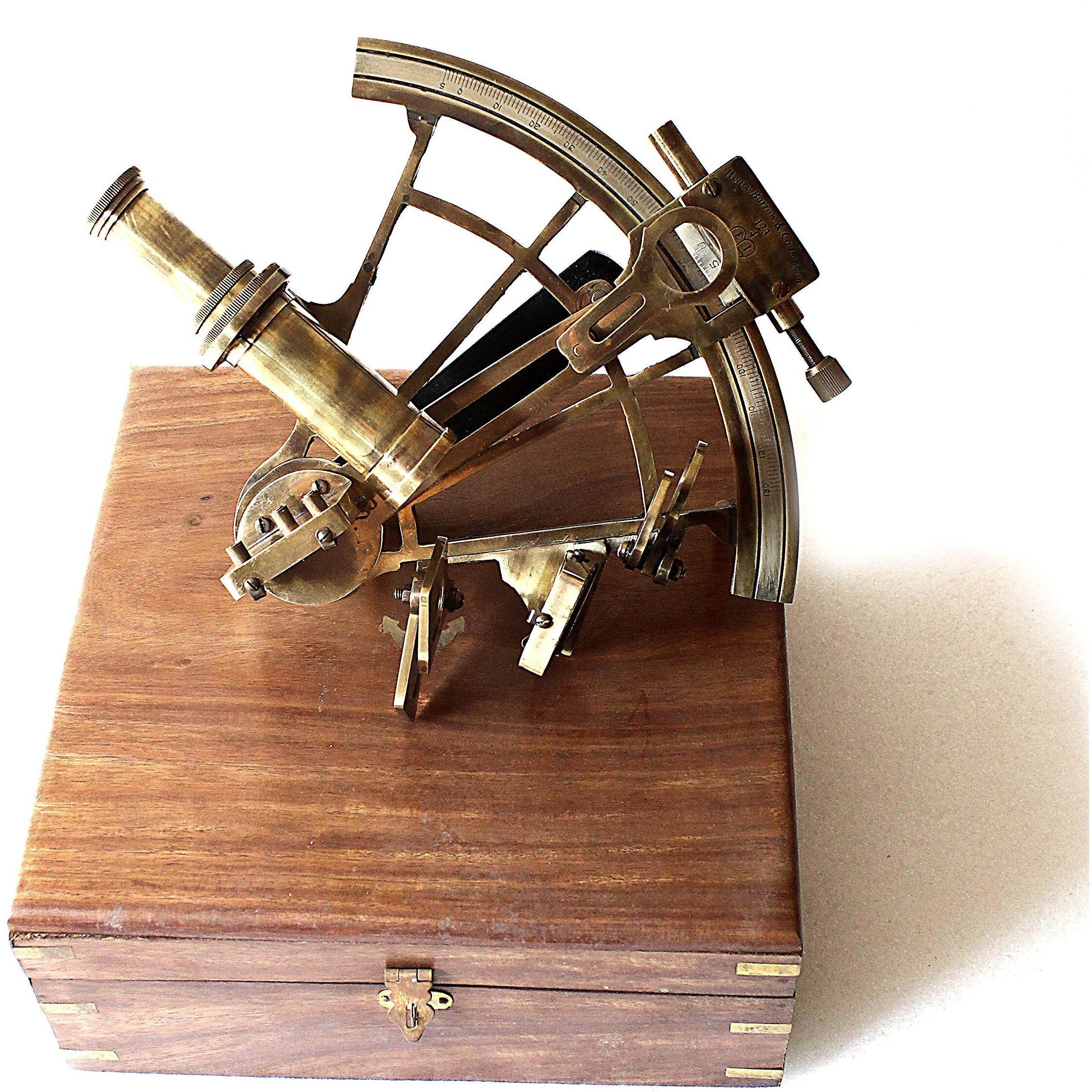 Nautical Marine Heavy German Working Model Ship Sextant Sea Collectible Antique Wooden Box Gift Item