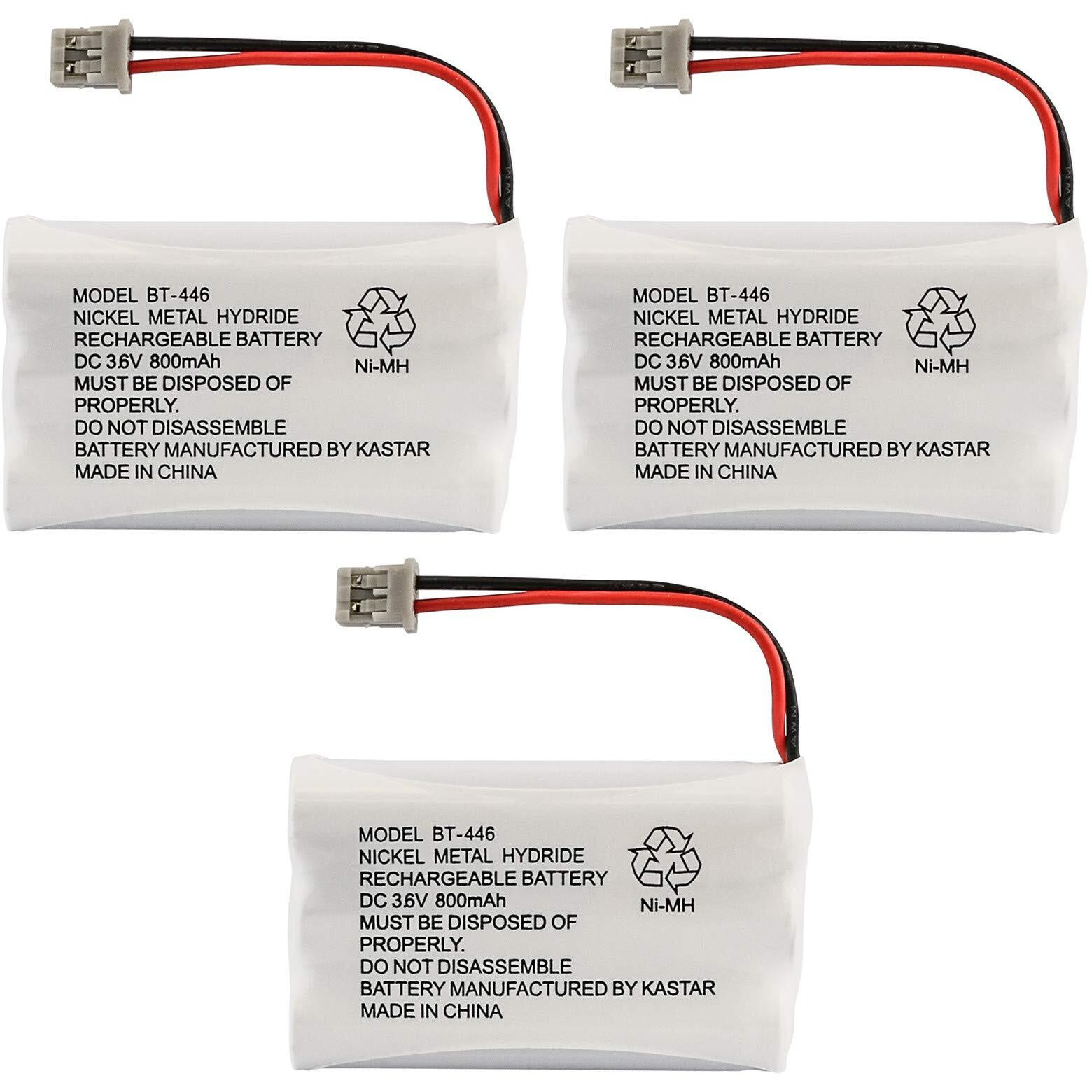 Uniden Bbty0504101 Model Bt446 Nickel Metal Hydride Rechargeable Cordless Phone Batteries (Pack Of 3) For Use With T94 Series, Twx977 And Wxi977 Cordless Phones