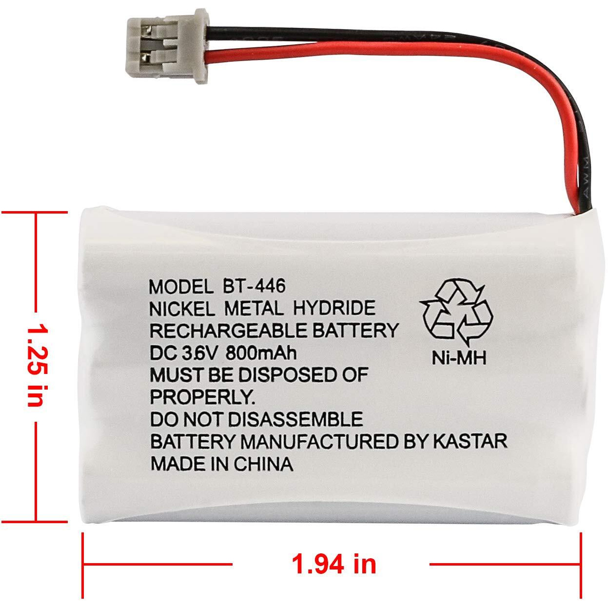 Uniden Bbty0504101 Model Bt446 Nickel Metal Hydride Rechargeable Cordless Phone Batteries (Pack Of 3) For Use With T94 Series, Twx977 And Wxi977 Cordless Phones