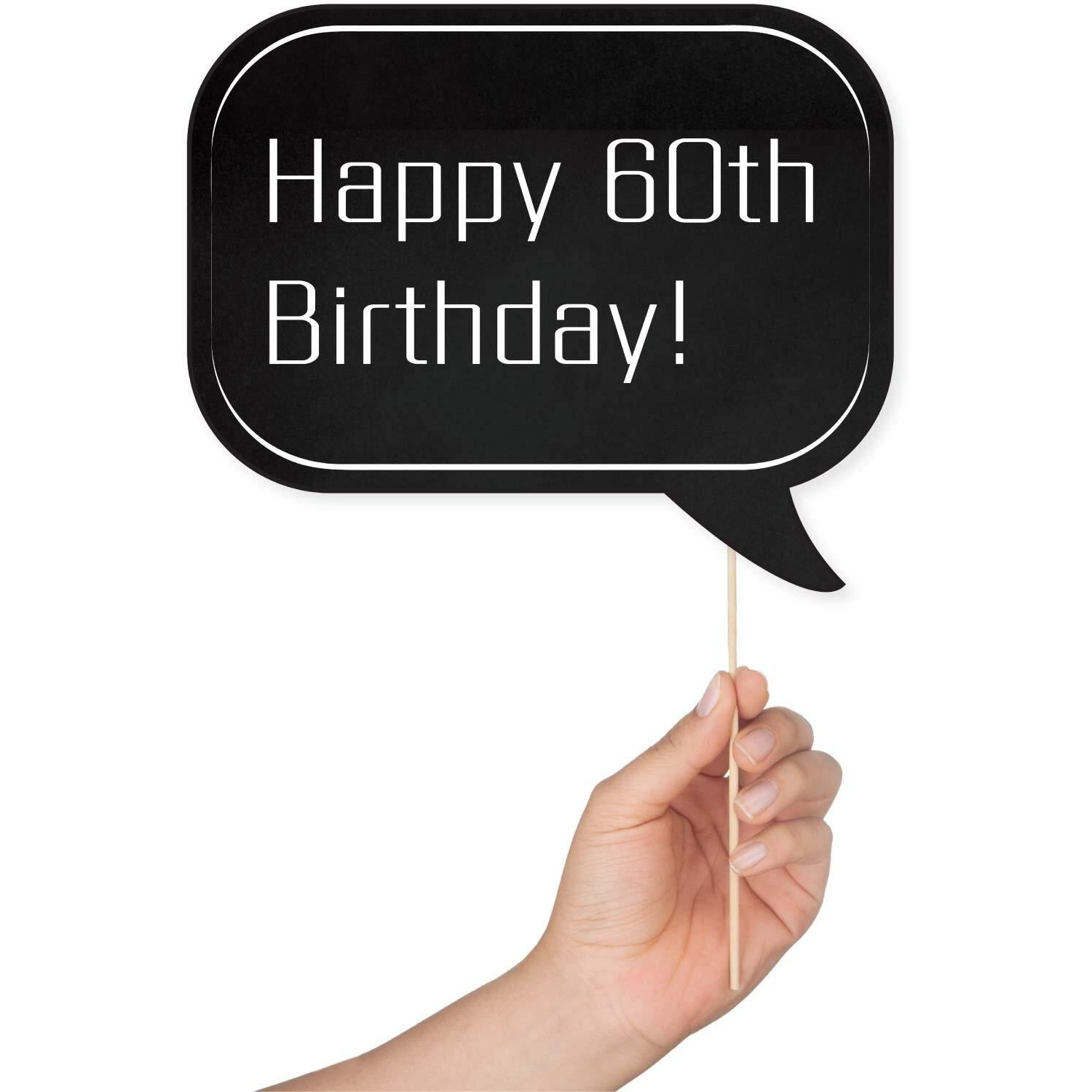 60Th Birthday Photo Booth Props - 31-Pc Selfie Props With 8 X 10-Inch Sign, 45 Adhesive Pads, 35 Sticks - Birthday Decorations