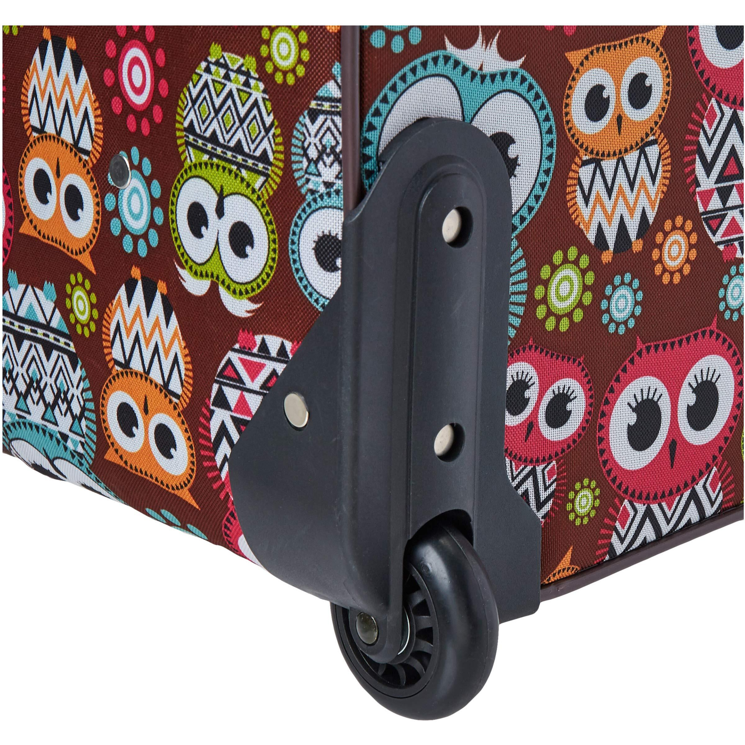 Rockland Vara Softside 3-Piece Upright Luggage Set,Expandable, Owl, 20 Inch,22 Inch,28 Inch