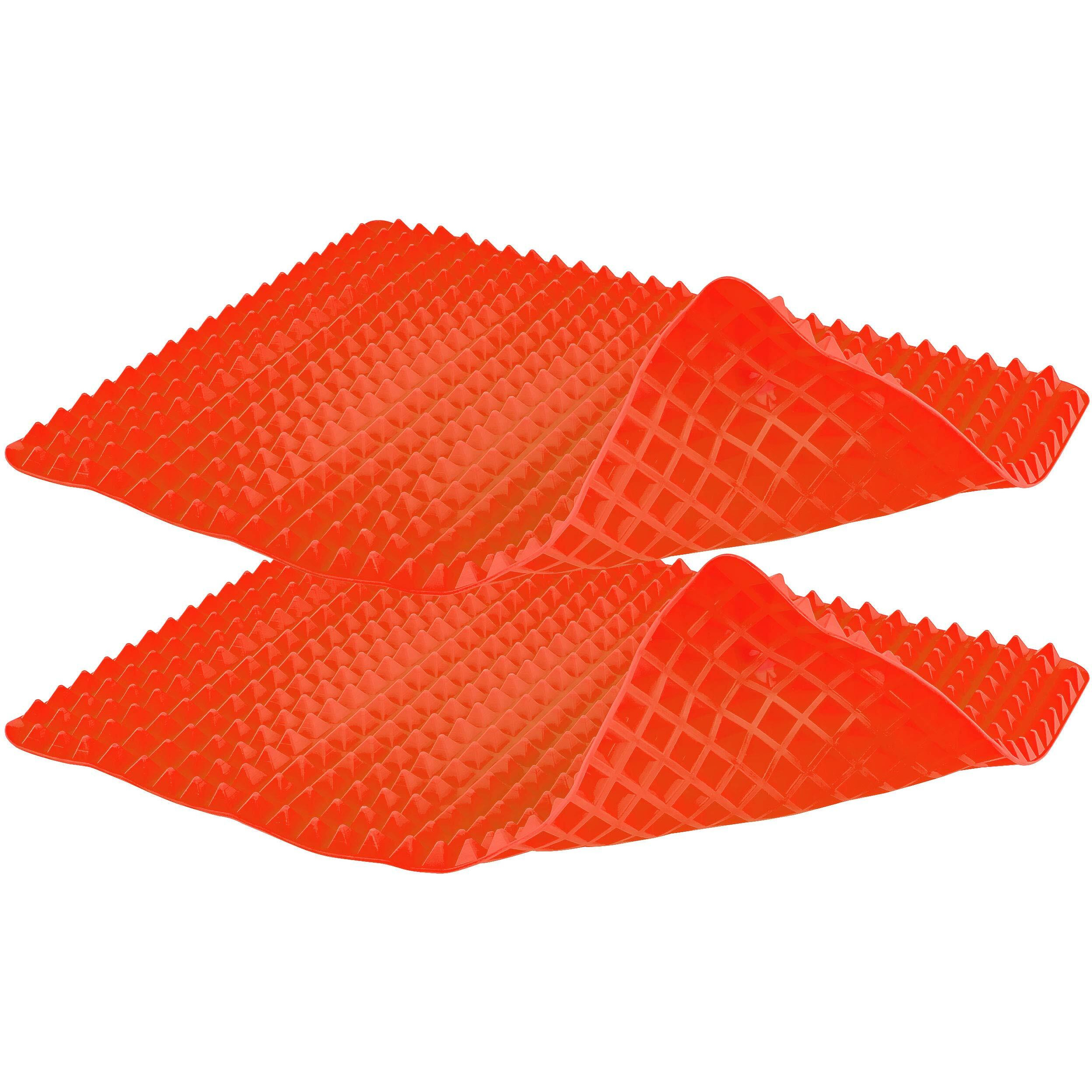 Healthy Homewares Raised Silicone Baking Sheet Non-Stick Cooking Mat Oven Tray Liner, Red Set Of 2