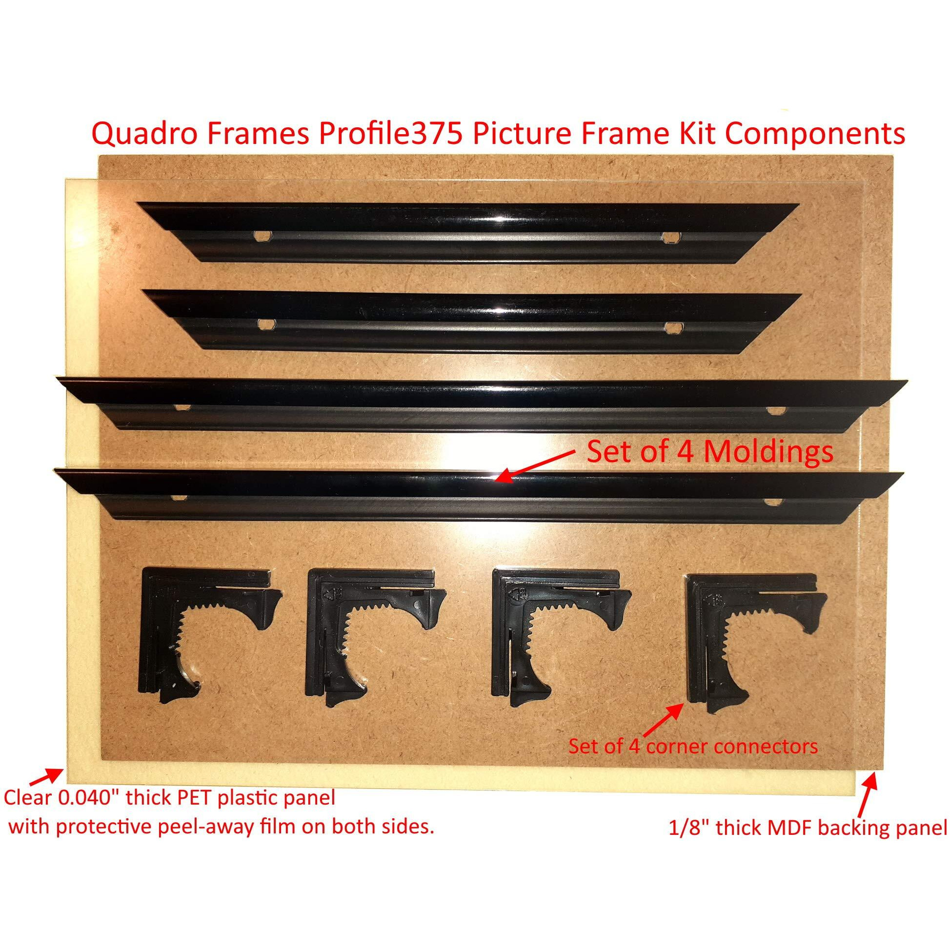 Quadro Frames 7X13 Inch Picture Frame, Black, Style P375-3/8 Inch Wide Molding
