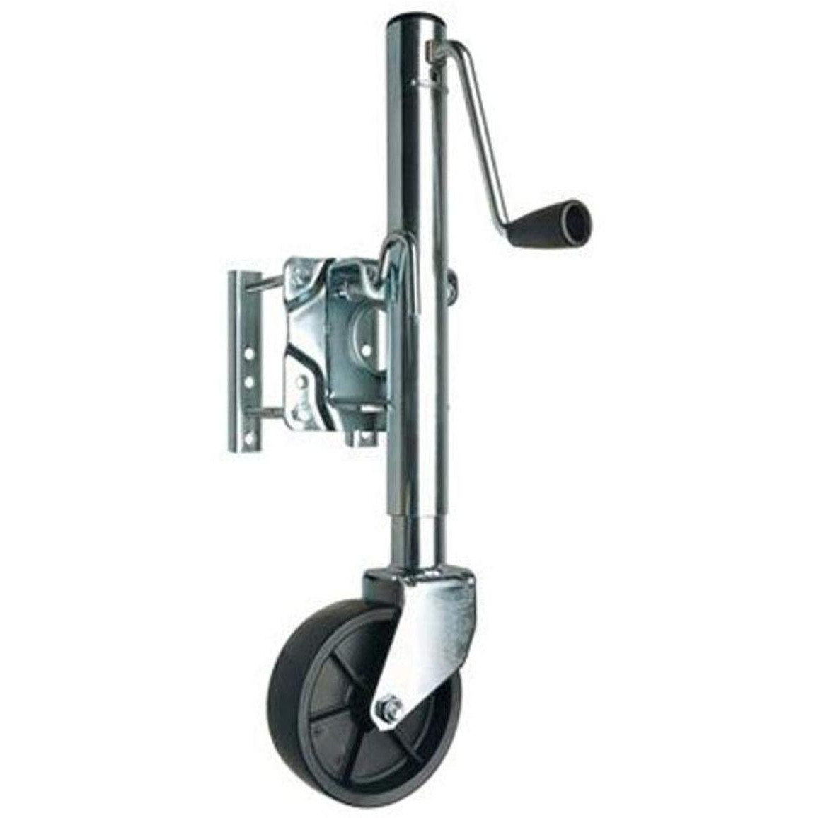 Reese Towpower 74410 Trailer Jack, Heavy-Duty Swivel Mount, 6-Inch Wheel, Chrome