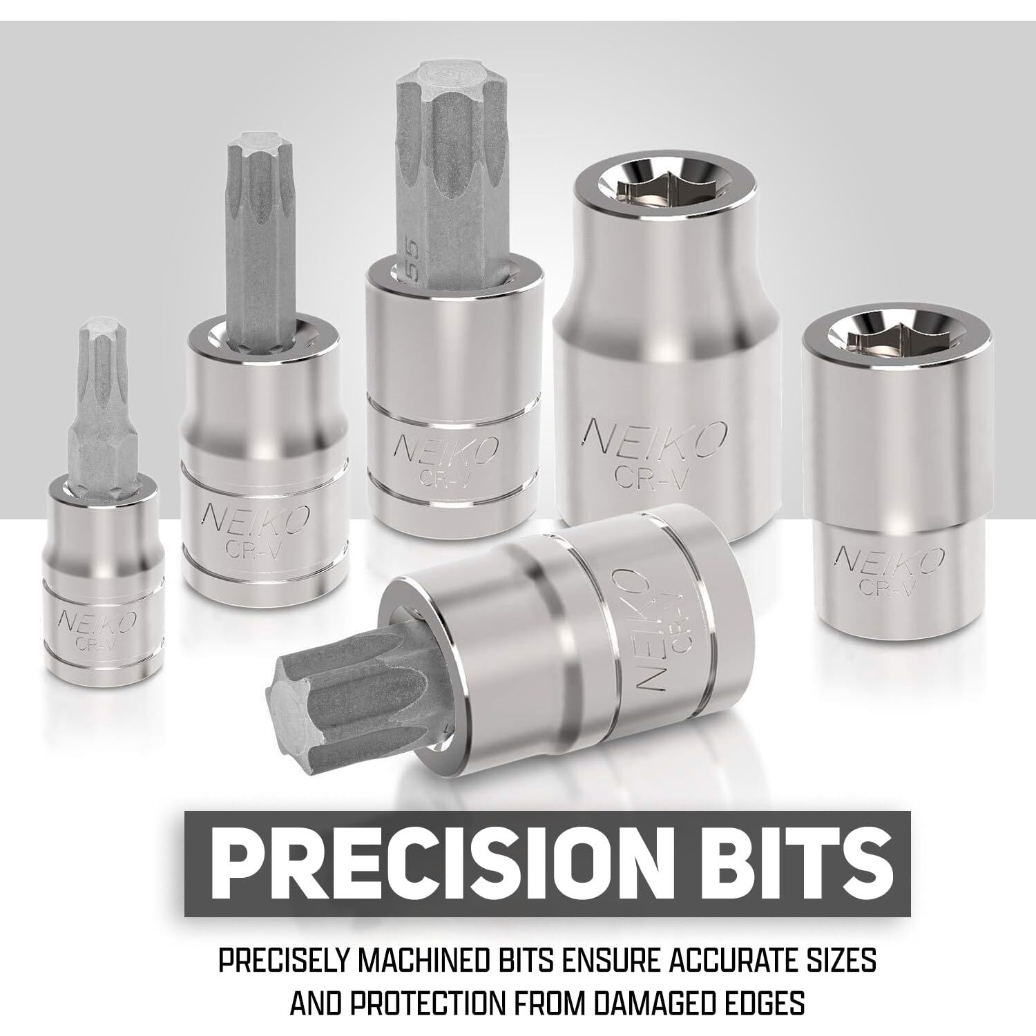 Neiko 10070A Torx Bit Socket And E-Torx Star Socket Set | 35-Piece Set, S2 And Cr-V Steel, 1/4   , 3/8    And 1/2-Inch Drive