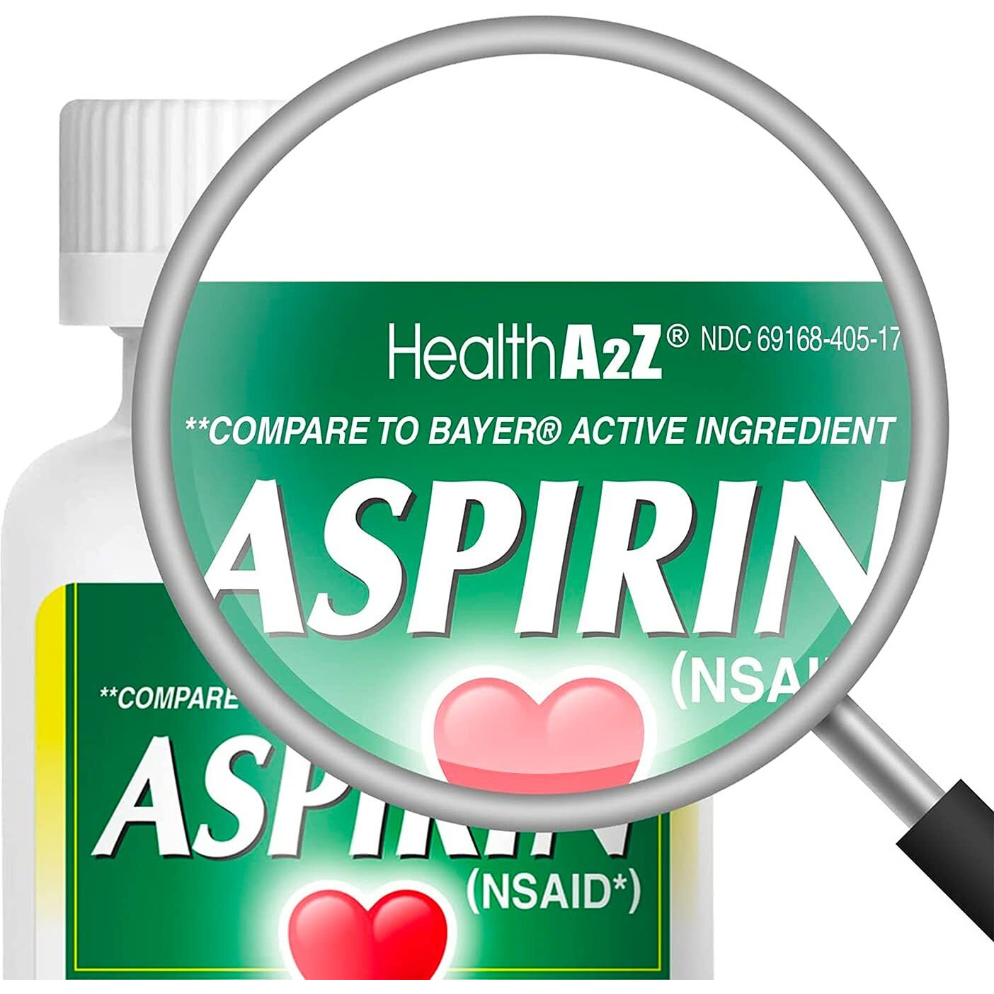 Healtha2Z Aspirin 81 Mg | Low Strength | Enteric Coated | Pain Relief | Reduces Minor Aches Muscle Pain & Cramps | Fever Reducer | Reduces Headache (300 Counts)