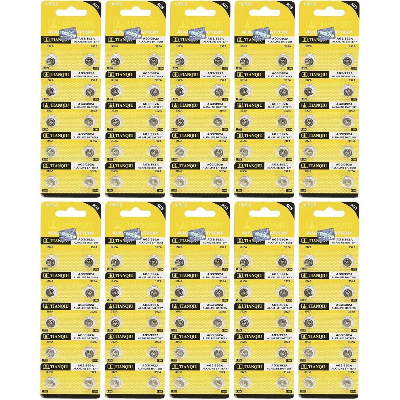100 Ag3 392 Lr41 Alkaline Batteries Sr41 Buttton Cell (10 Pack Of 10. 100 Total)