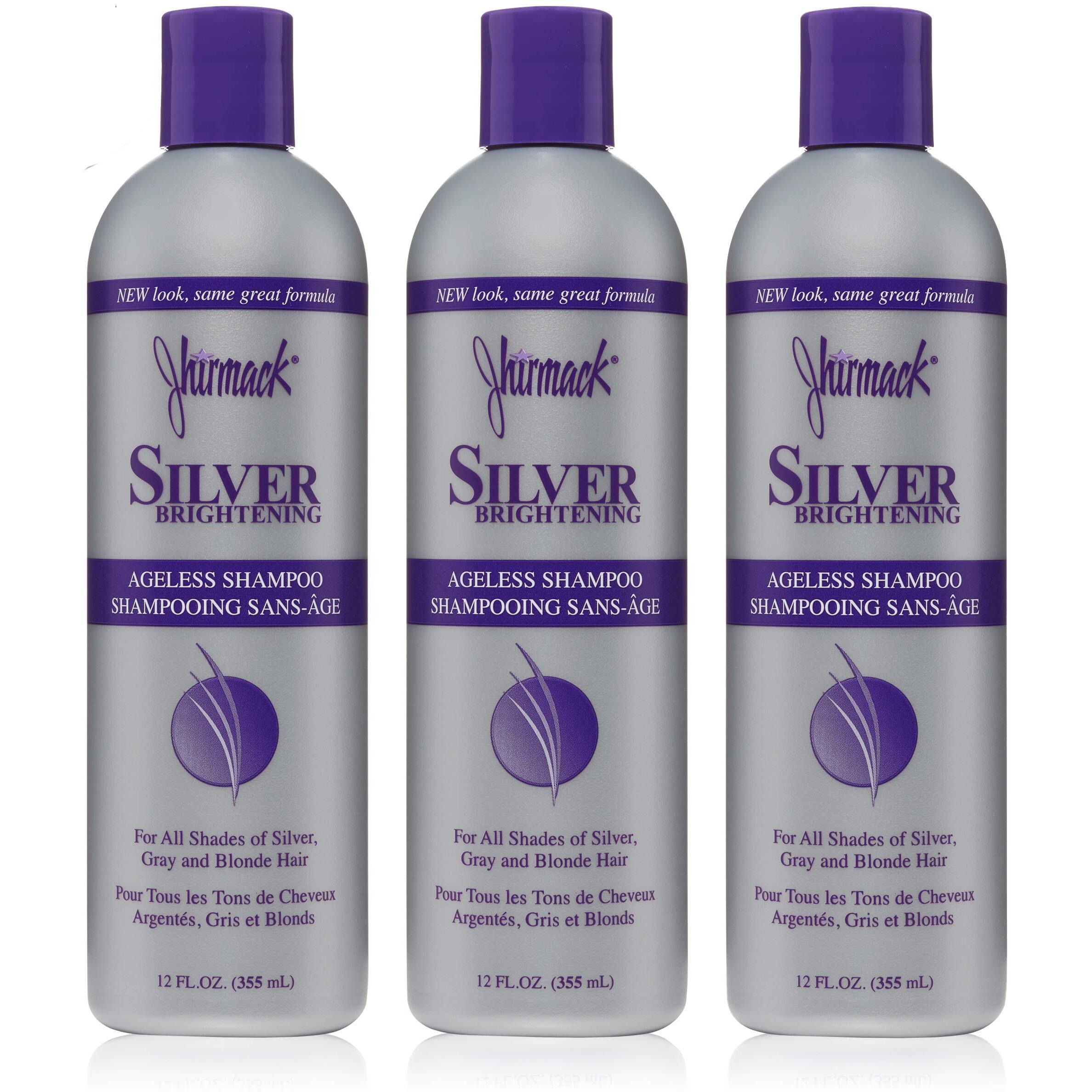 Jhirmack Silver Brightening Purple Shampoo Set Of 3 For All Types Of Silver, Grey, And Blonde Hair
