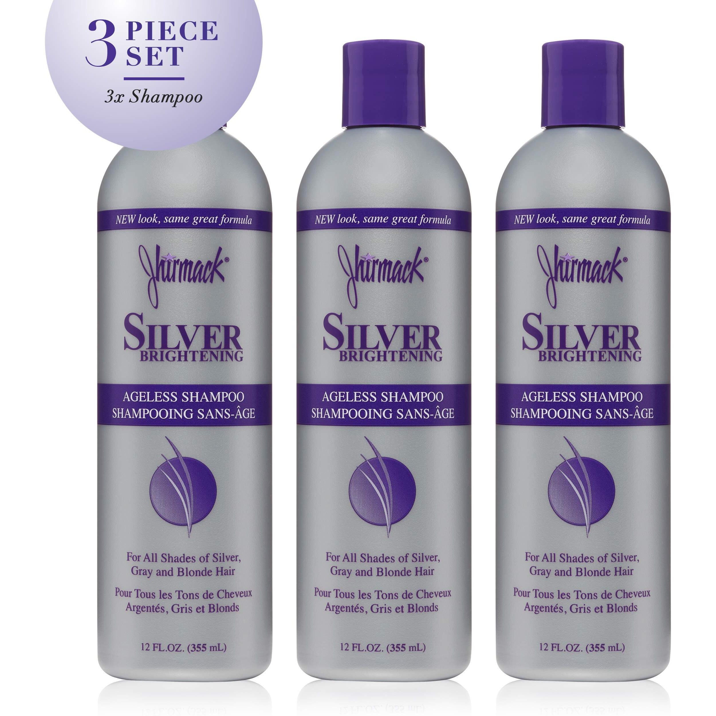 Jhirmack Silver Brightening Purple Shampoo Set Of 3 For All Types Of Silver, Grey, And Blonde Hair