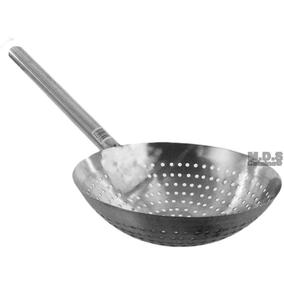Stainless Steel Stir Fry Skimmer Strainer 25"" Long Paddle Cazo Pala Carnitas