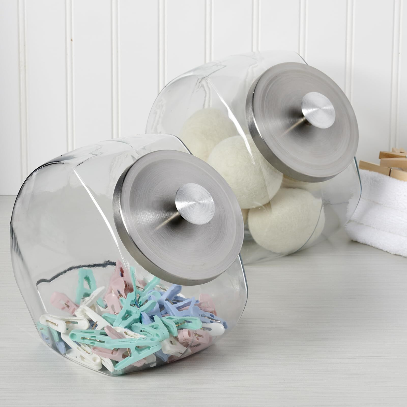 Anchor Hocking Penny Candy Jar 1 Gallon Glass Jar With Lid, Set Of 2 Jars