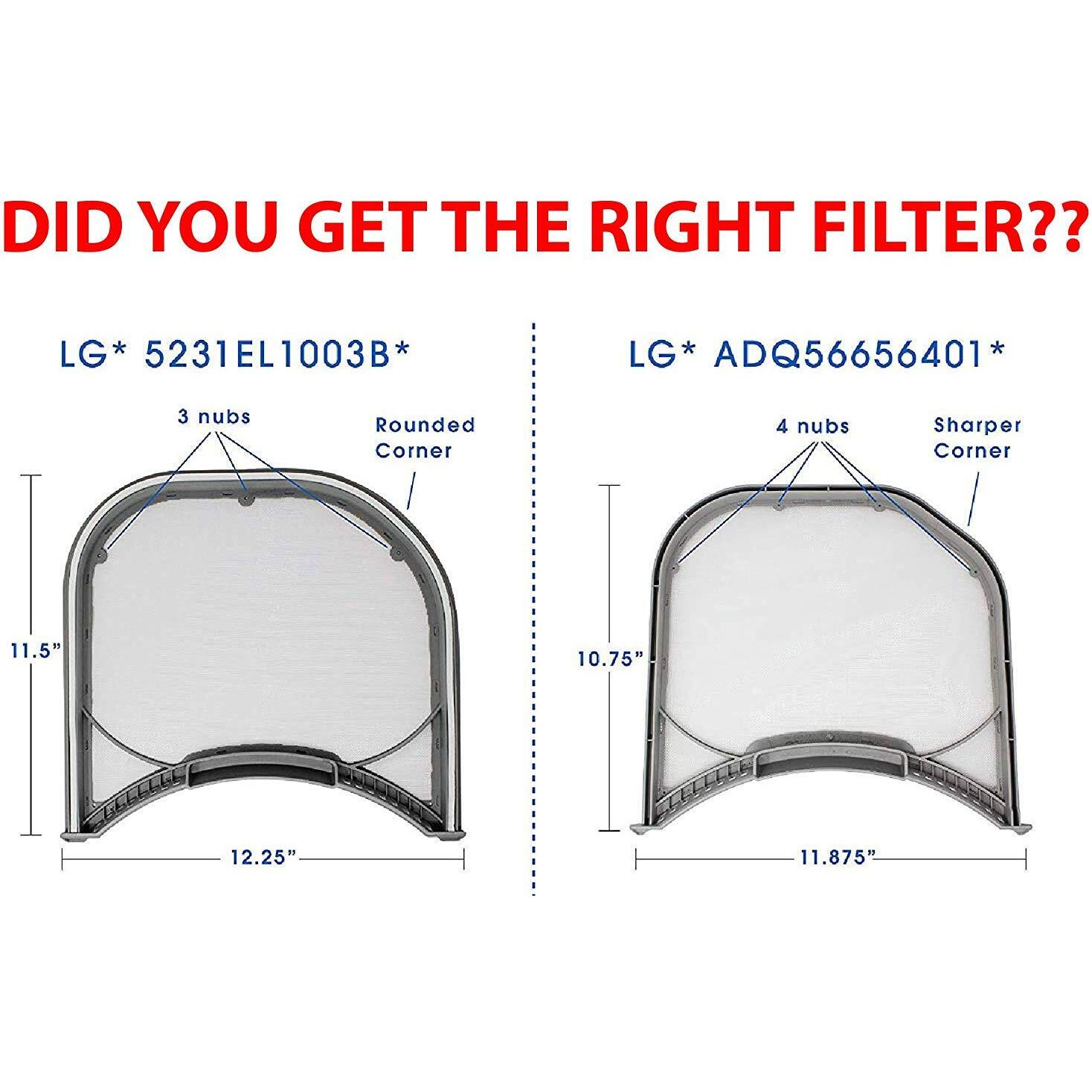 Nispira Lint Trap Screen Filter Replacement Compatible With Lg Electronics Cloth Dryer Adq56656401 2 Filters (Not Part 5231El1003B Which Looks Very Similar)