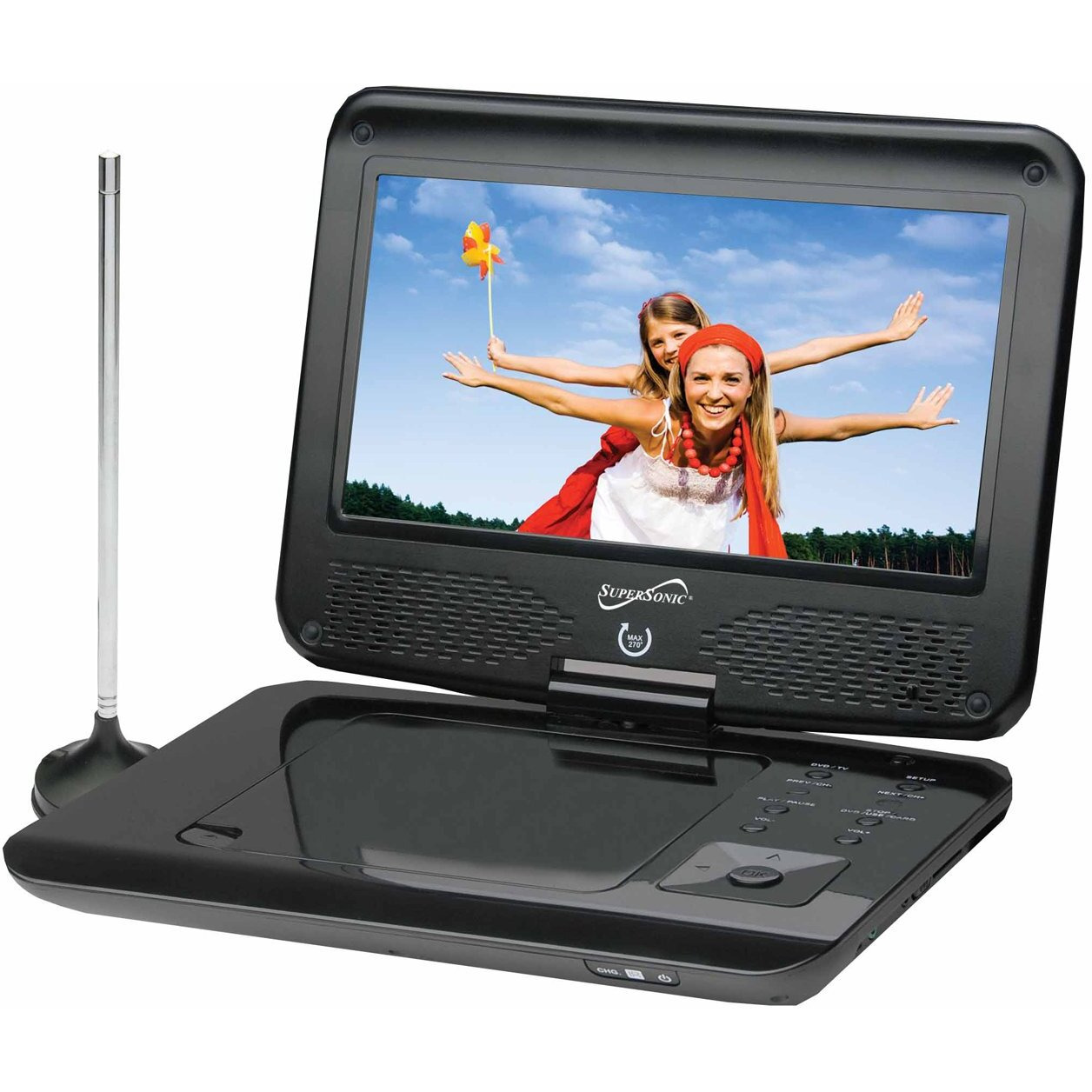 Supersonic Sc-259 9    Tft Portable Dvd/Cd/Mp3 Player With Tv Tuner, Usb & Sd Card Slot
