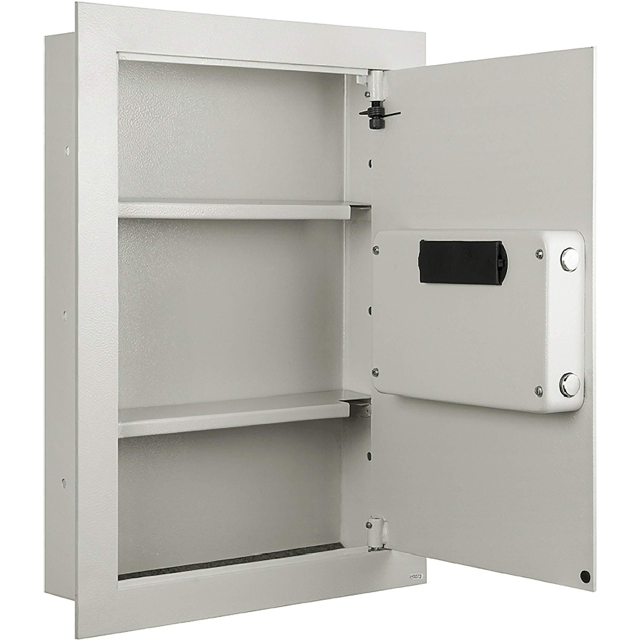 Digital Wall Safe - Flat, Electronic, Steel, Keypad, 2 Manual Override Keys - Protect Money, Jewelry, Passports - For Home Or Business By Paragon