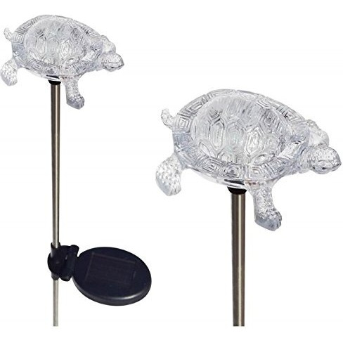 Tricod E2178 Turtle Solar Powered Garden Yard Stake Light, Medium, 2-Piece