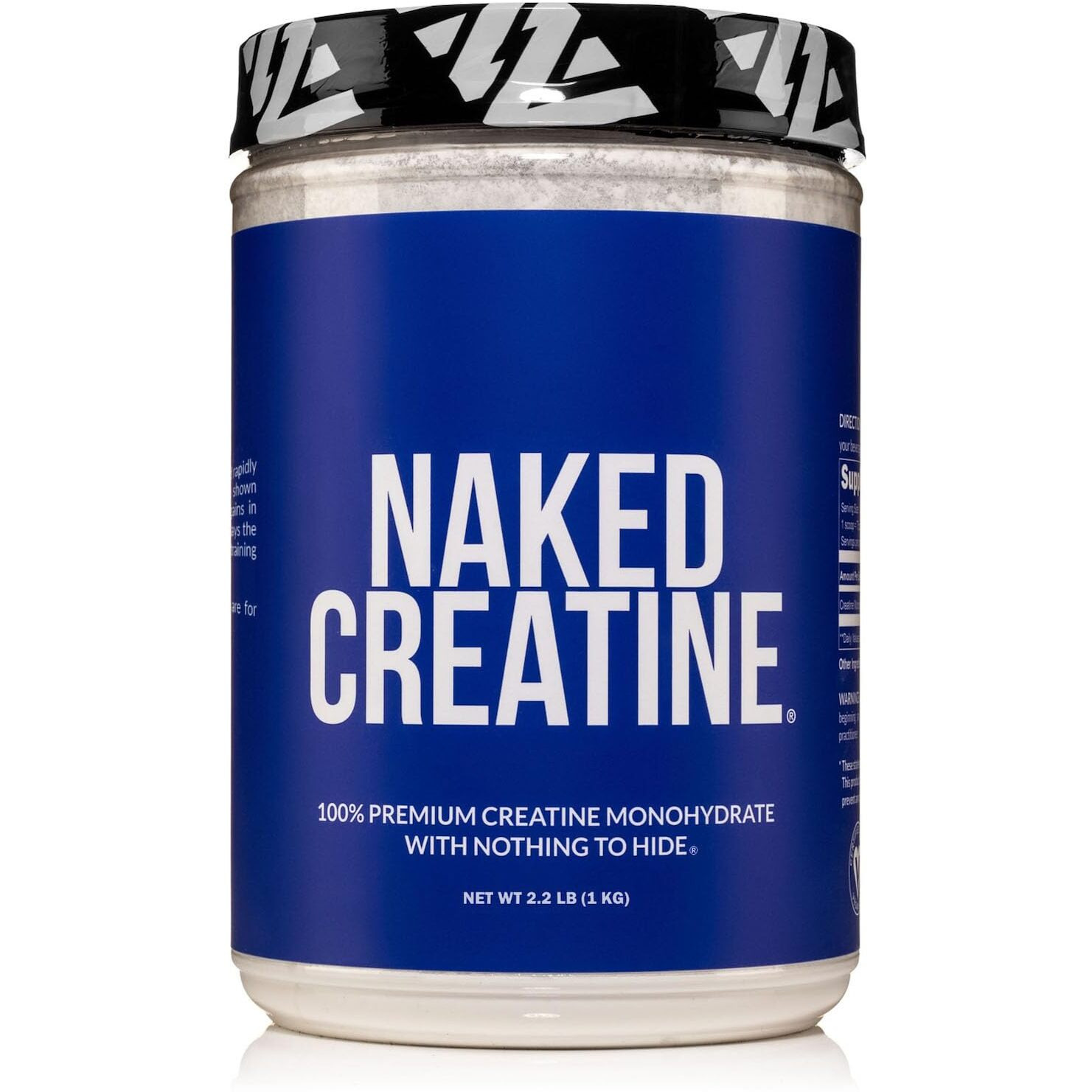 Pure Creatine Monohydrate - 200 Servings - 1,000 Grams, 2.2Lb Bulk, Vegan, Non-Gmo, Gluten Free, Soy Free. Aid Strength Gains, No Artificial Ingredients - Naked Creatine