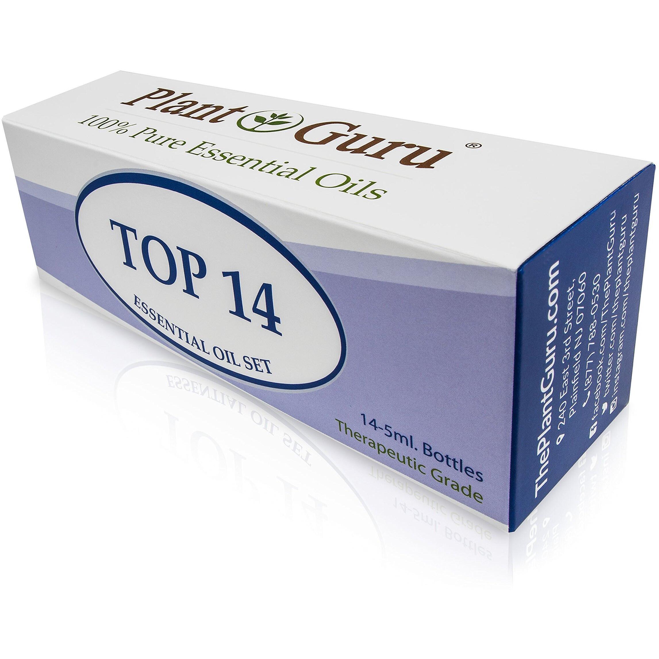 Essential Oil Set 14-5 Ml Therapeutic Grade 100% Pure Frankincense, Lavender, Peppermint, Rosemary, Orange, Tea Tree, Eucalyptus, Grapefruit, Lemon, Lime, Clove, Spearmint, Lemongrass, Cinnamon