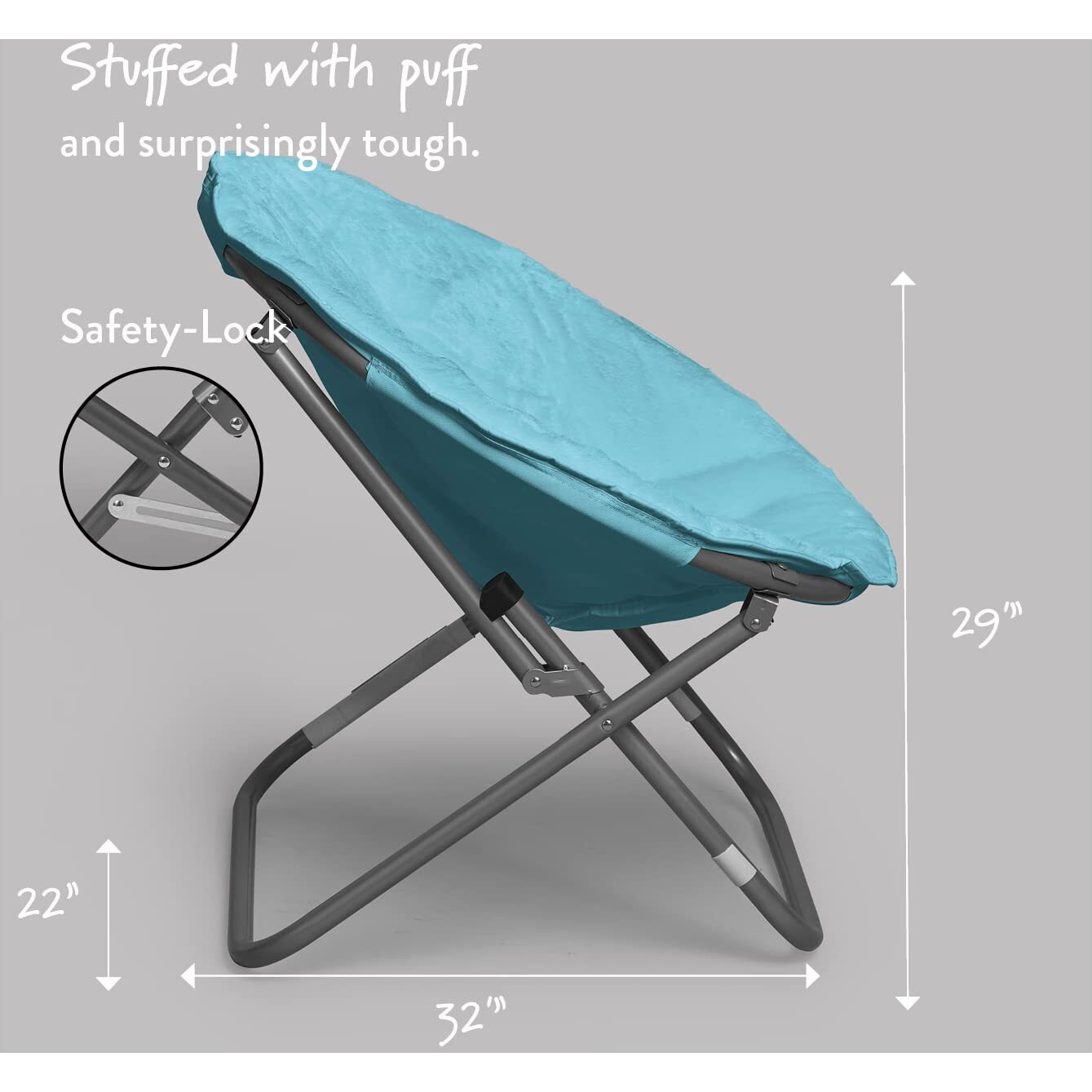 Urban Lifestyle Faux Fur Saucer Chair, Light Blue