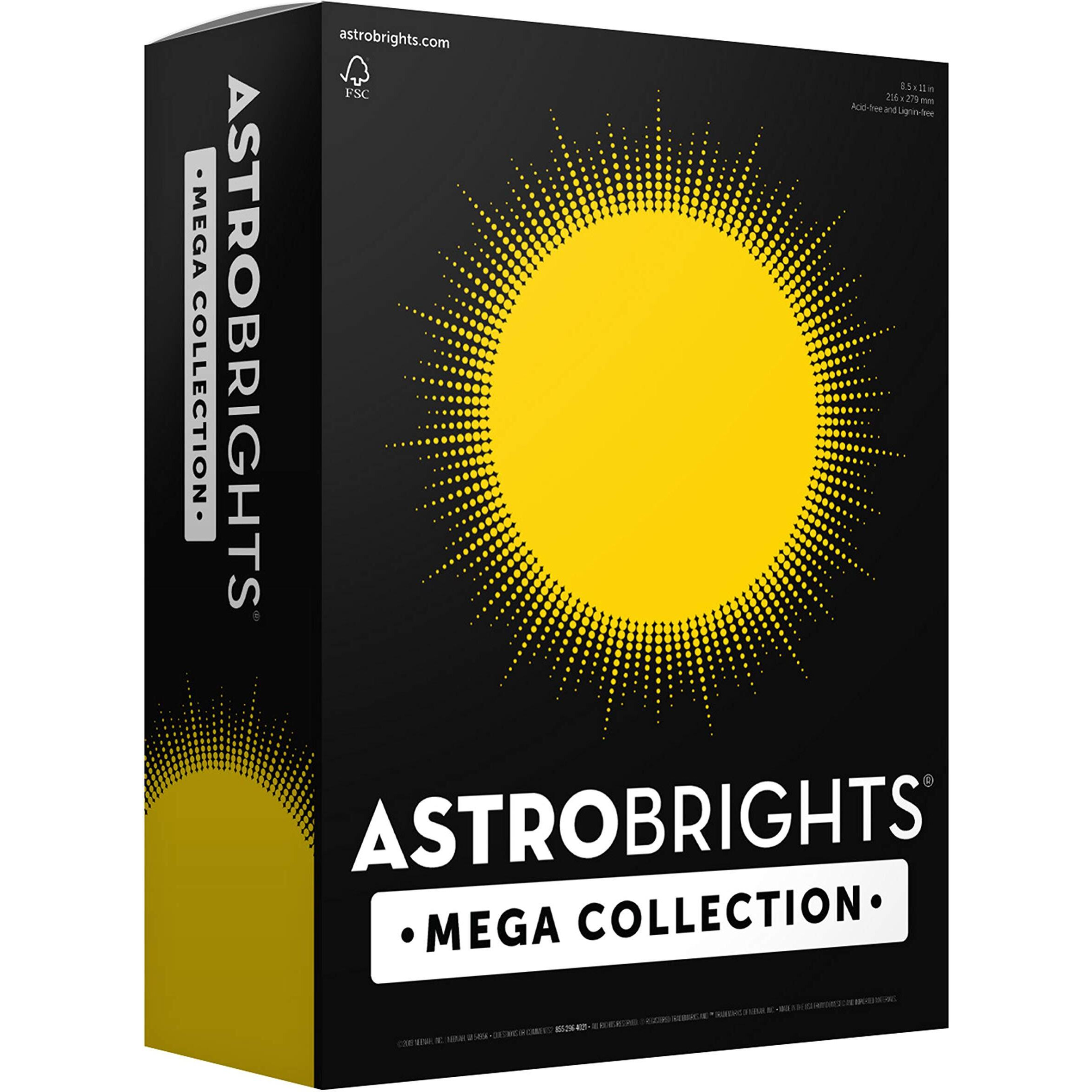 Astrobrights Mega Collection, Colored Cardstock, Bright Yellow, 320 Sheets, 65 Lb/176 Gsm, 8.5"" X 11"" - More Sheets (91625)