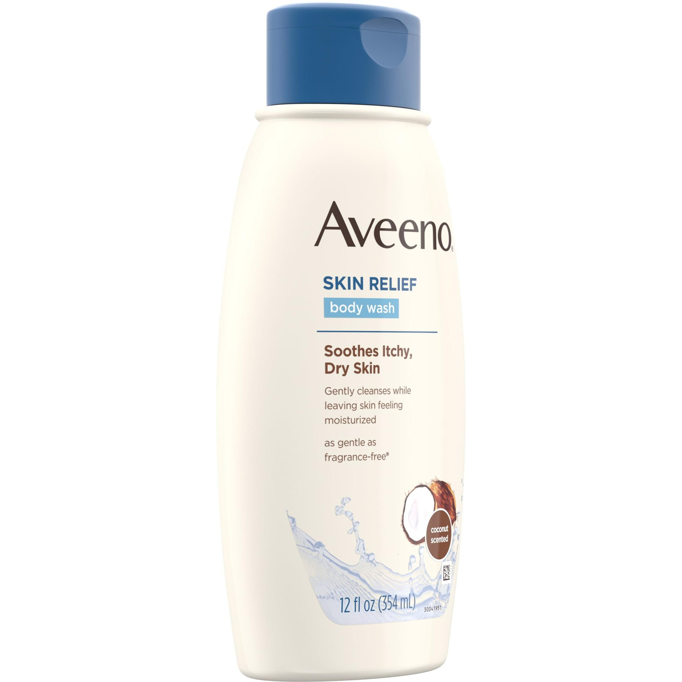 Aveeno Skin Relief Body Wash With Coconut Scent & Soothing Oat, Gentle Soap-Free Body Cleanser For Dry, Itchy & Sensitive Skin, Dye-Free & Allergy-Tested, 12 Fl. Oz