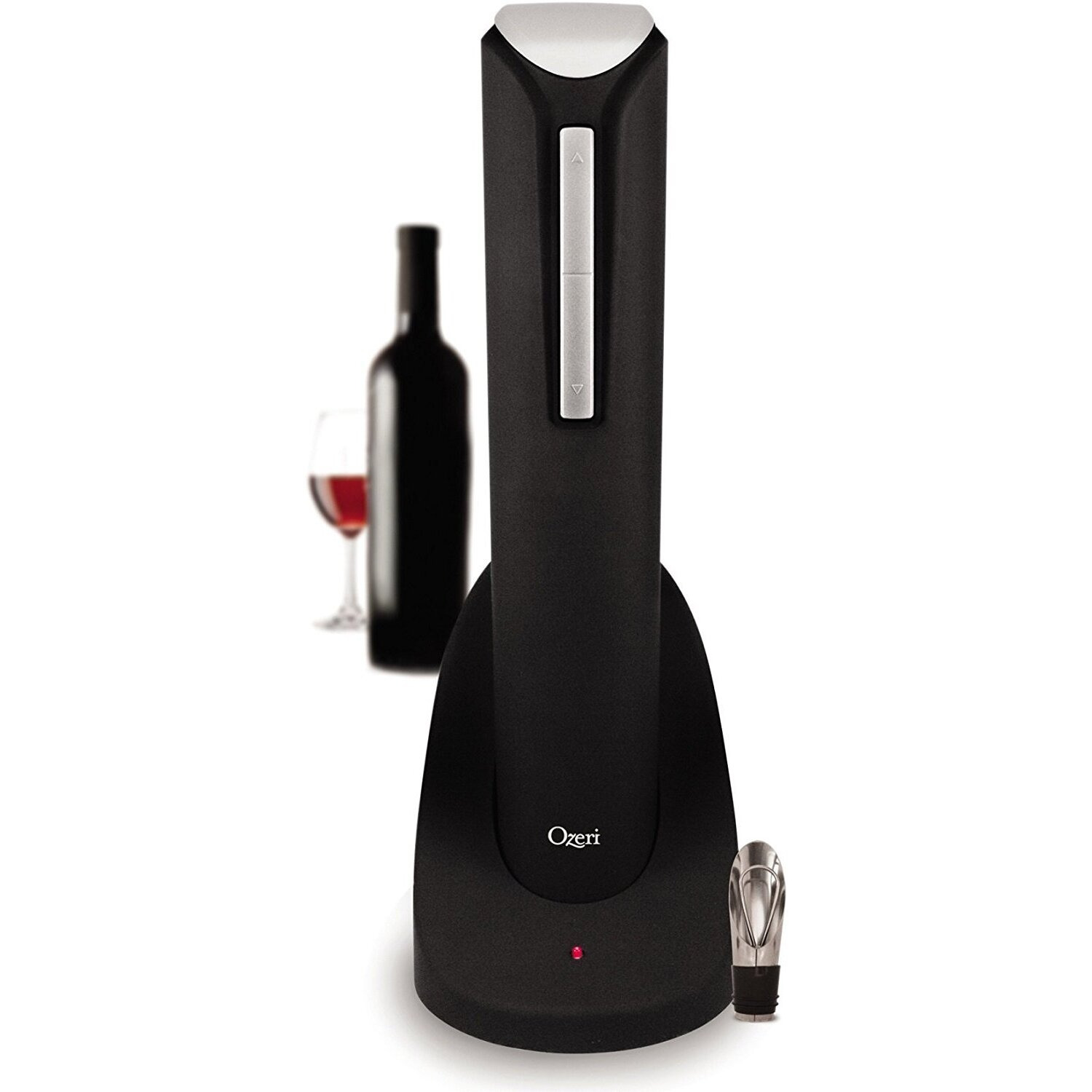 Ozeri Pro Electric Wine Bottle Opener In Black, With Wine Pourer, Stopper, Foil Cutter And Elegant Recharging Stand