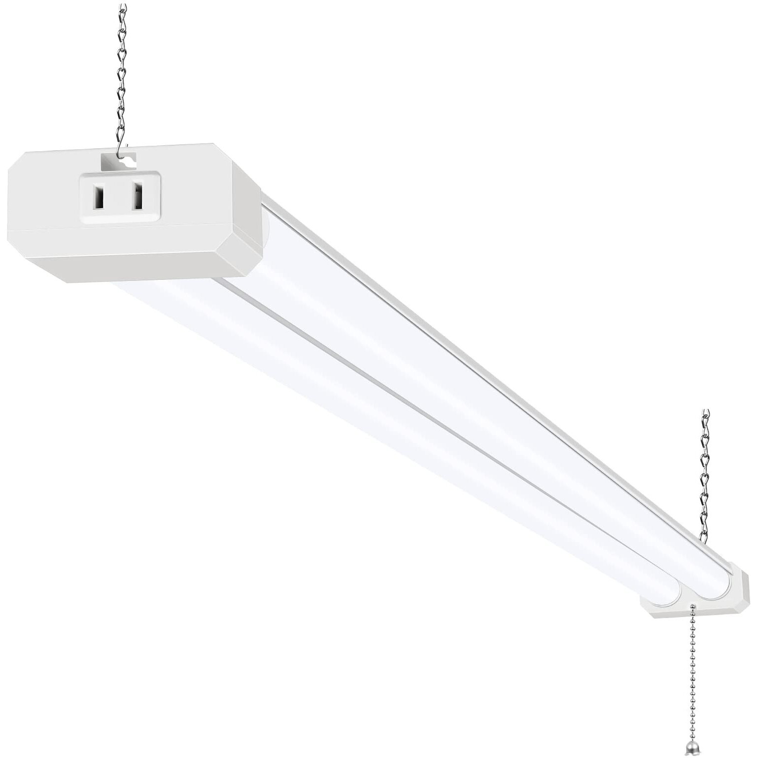 5000K Led Shop Light Linkable, 4Ft Daylight 42W Led Ceiling Lights For Garages, Workshops, Basements, Hanging Or Flushmount, Included Power Cord And Pull Chain, 4200Lm, Etl- 1 Pack