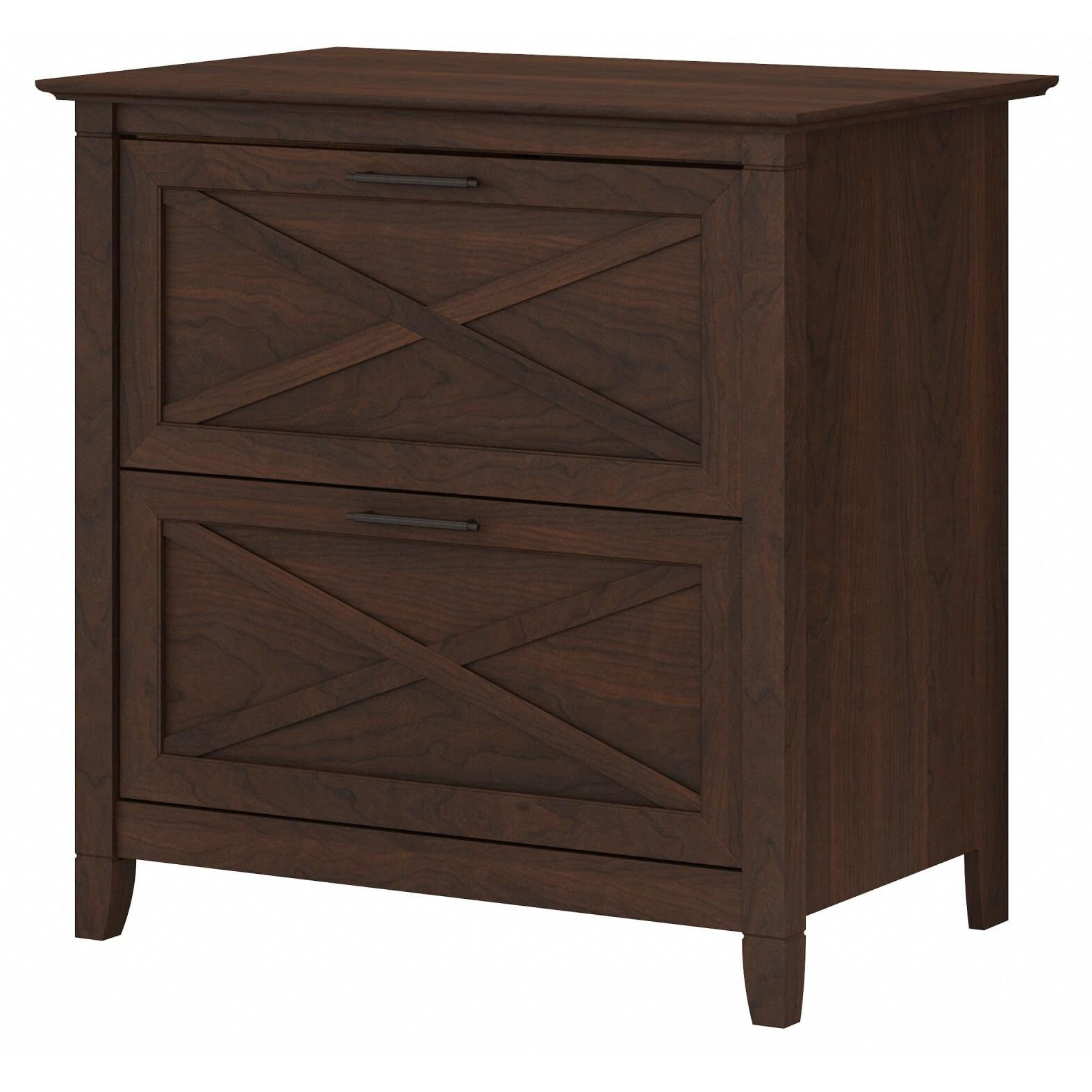 Bush Furniture Key West 2 Drawer Lateral File Cabinet In Bing Cherry