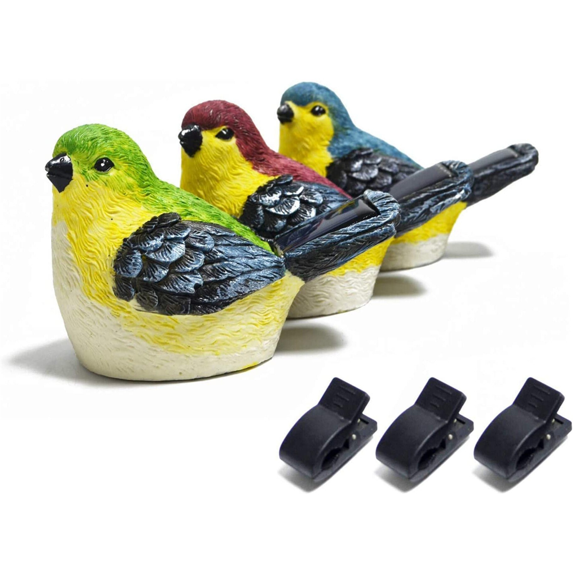 Jzstom Solar Outdoor Lights Bird Garden Statues Decor,Bird Figurine Lights With Powered Led, Housewarming Birthday Gifts For Women, Mom (3 Pack)
