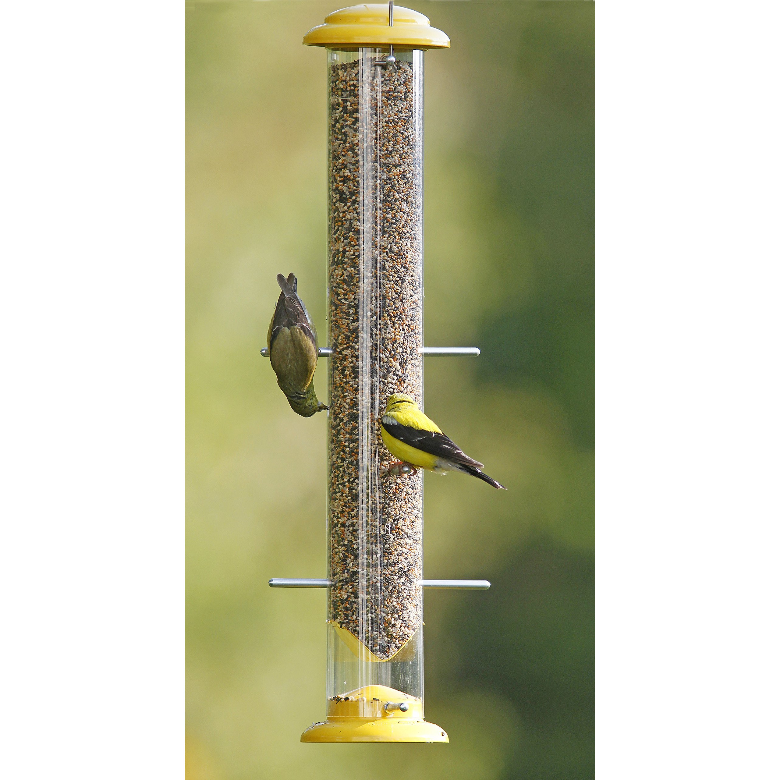 Stokes Select 38169 Topsy Turvy Finch Bird Feeder With Eight Perches, Yellow, 19-Inch Tall, 1.5 Lb Capacity