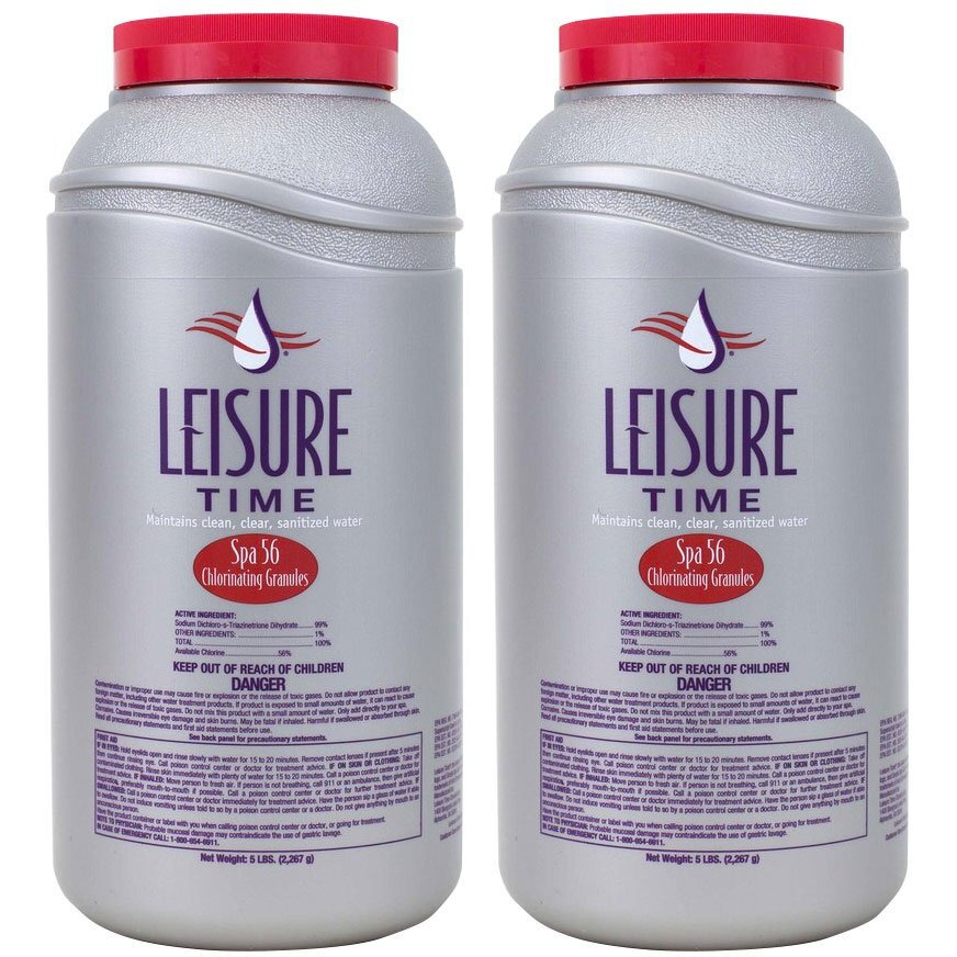 Leisure Time E5-02 Spa 56 Chlorinating Granules For Spas And Hot Tubs, 5-Pounds, 2-Pack