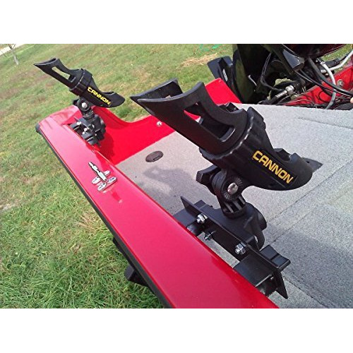 Woodlander Outdoors Rod Holder For Tracker Boat Versatrack System - With Cannon Rod Holder Installed
