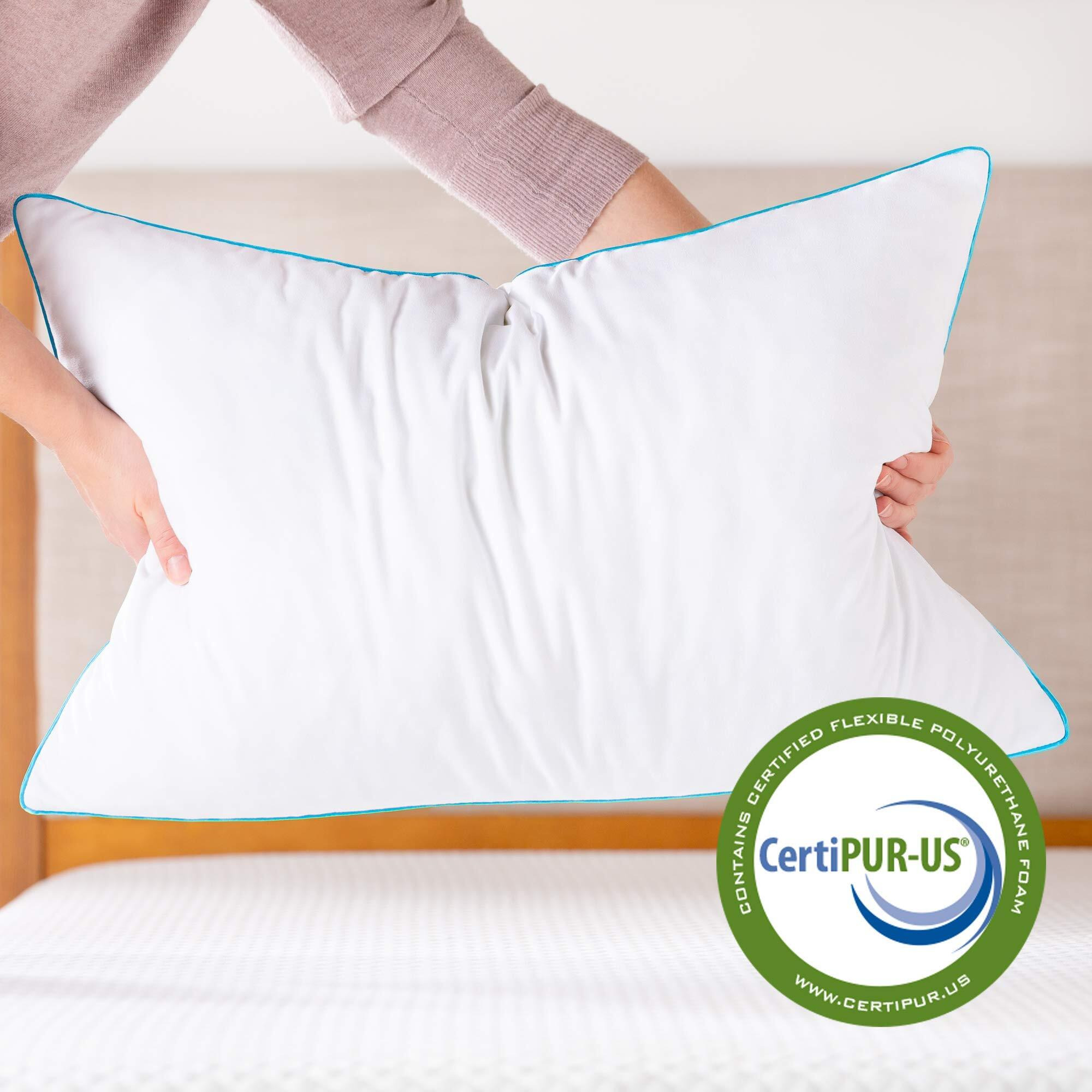Linenspa Two Pack Shredded Gel Memory Foam Pillow - Cooling Bed Pillow - Side, Stomach, And Back Sleepers - Pack Of 2 - Standard