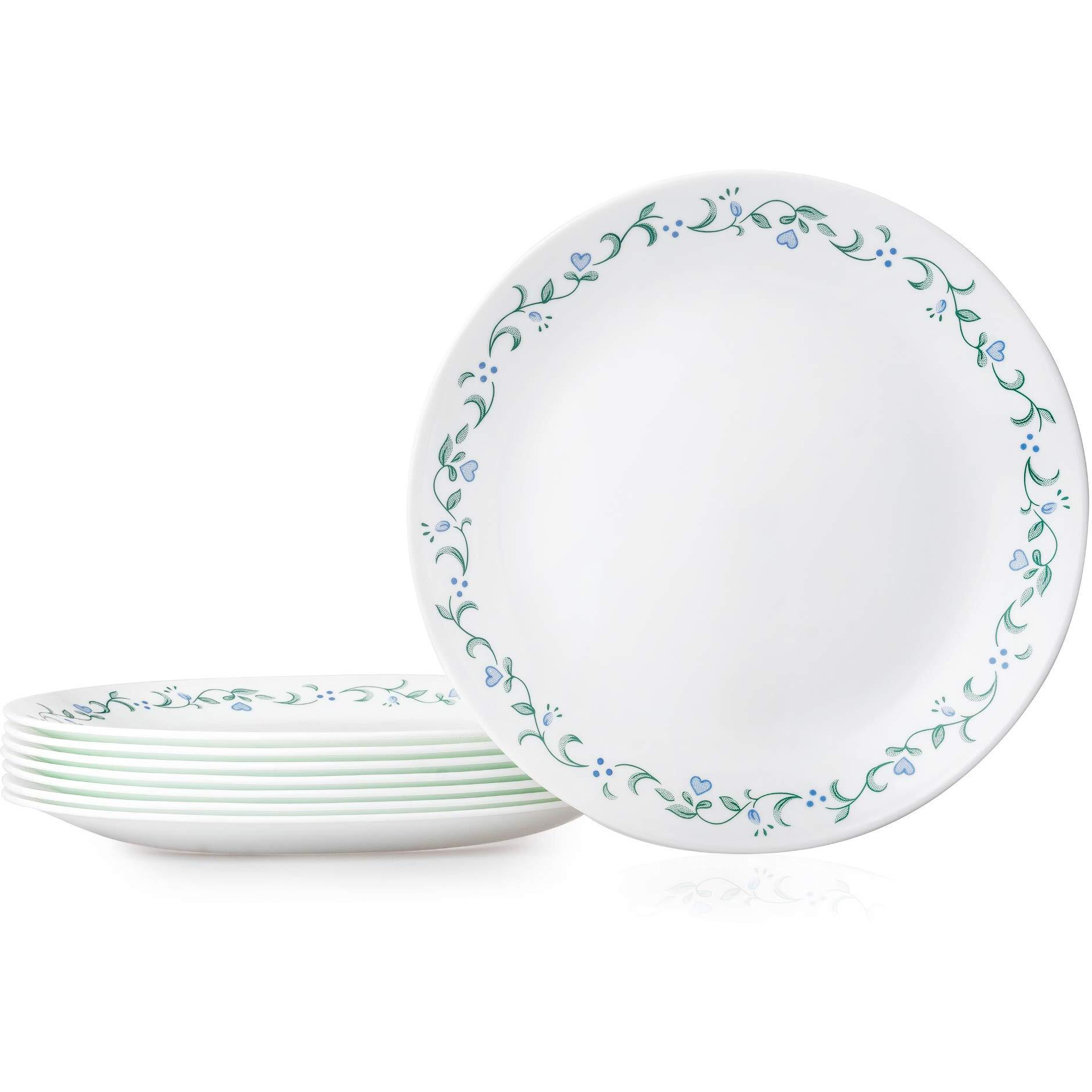 Corelle Vitrelle 8-Piece Dinner Plates Set, Triple Layer Glass And Chip Resistant, Lightweight Round , Country Cottage
