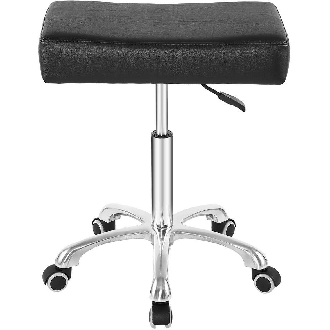 Nazalus Rolling Swivel Stool Height Adjustable With Wheels Heavy Duty For Office Home Desk Counter Salon (Black) (Black, Without Footrest)