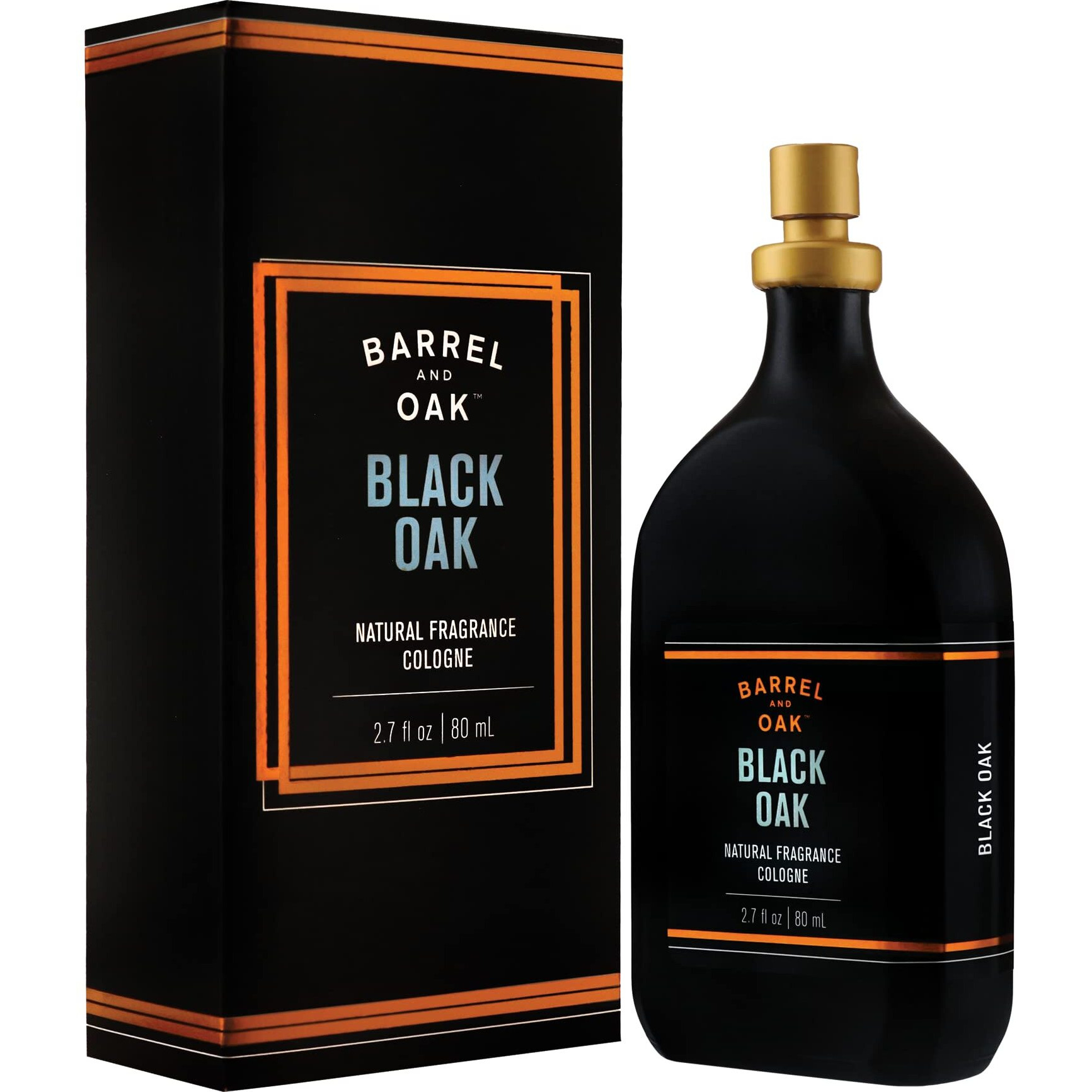 Barrel And Oak - Natural Fragrance Cologne, Cologne For Men, Eau De Cologne, Essential Oil-Based Scent, Warm Oak & Spicy Bergamot, Subtle Earthy Fragrance, Paraben & Sls Free (Black Oak, 2.7Oz)